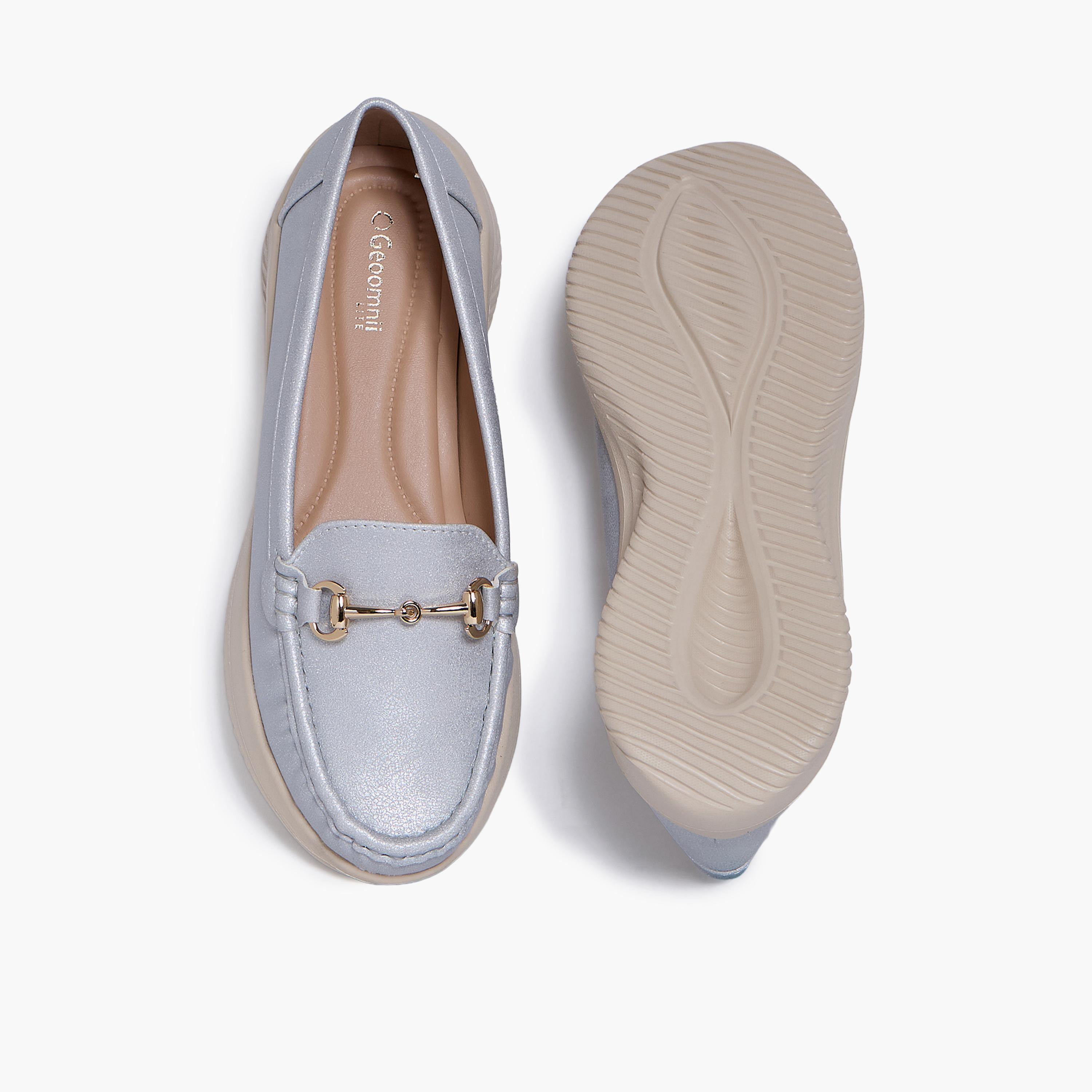 Geoomnii Women's Slip-On Kay1 Flatform Loafers | G25225-9-SILVER-women-shoes-flats-loafers-image-3