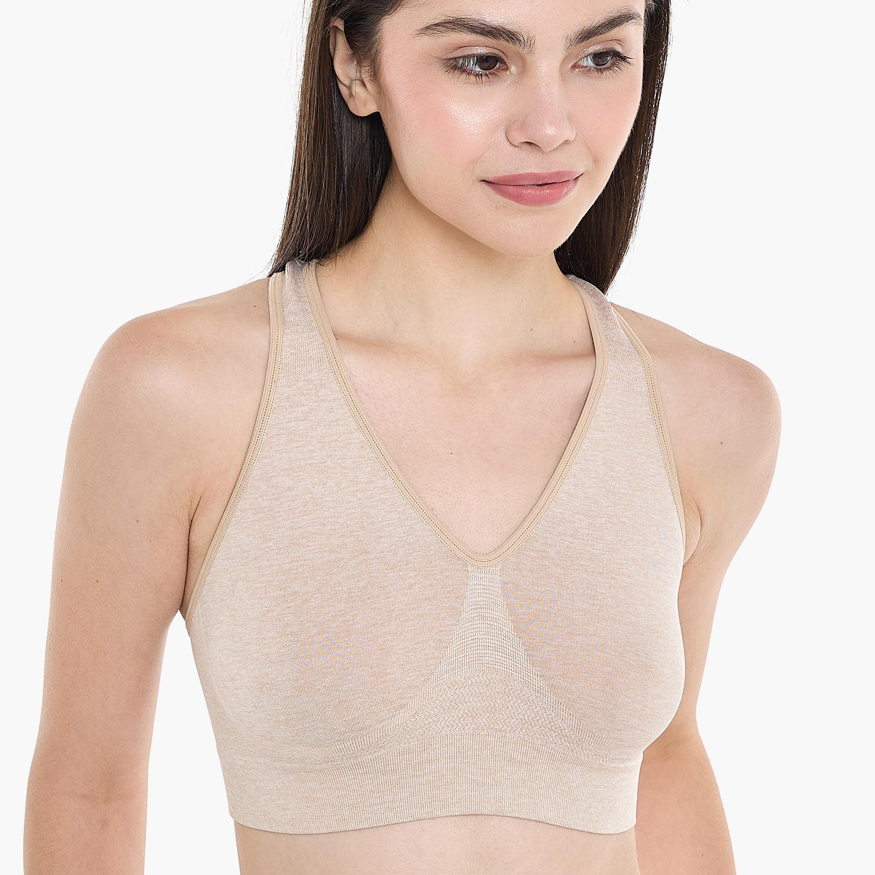 حمالة صدر رياضية للنساء من هنس مبطنة بشكل خفيف وبدون أسلاك بظهر متسابق بدون خياطة-women-clothing-lingerie-bras-image-9
