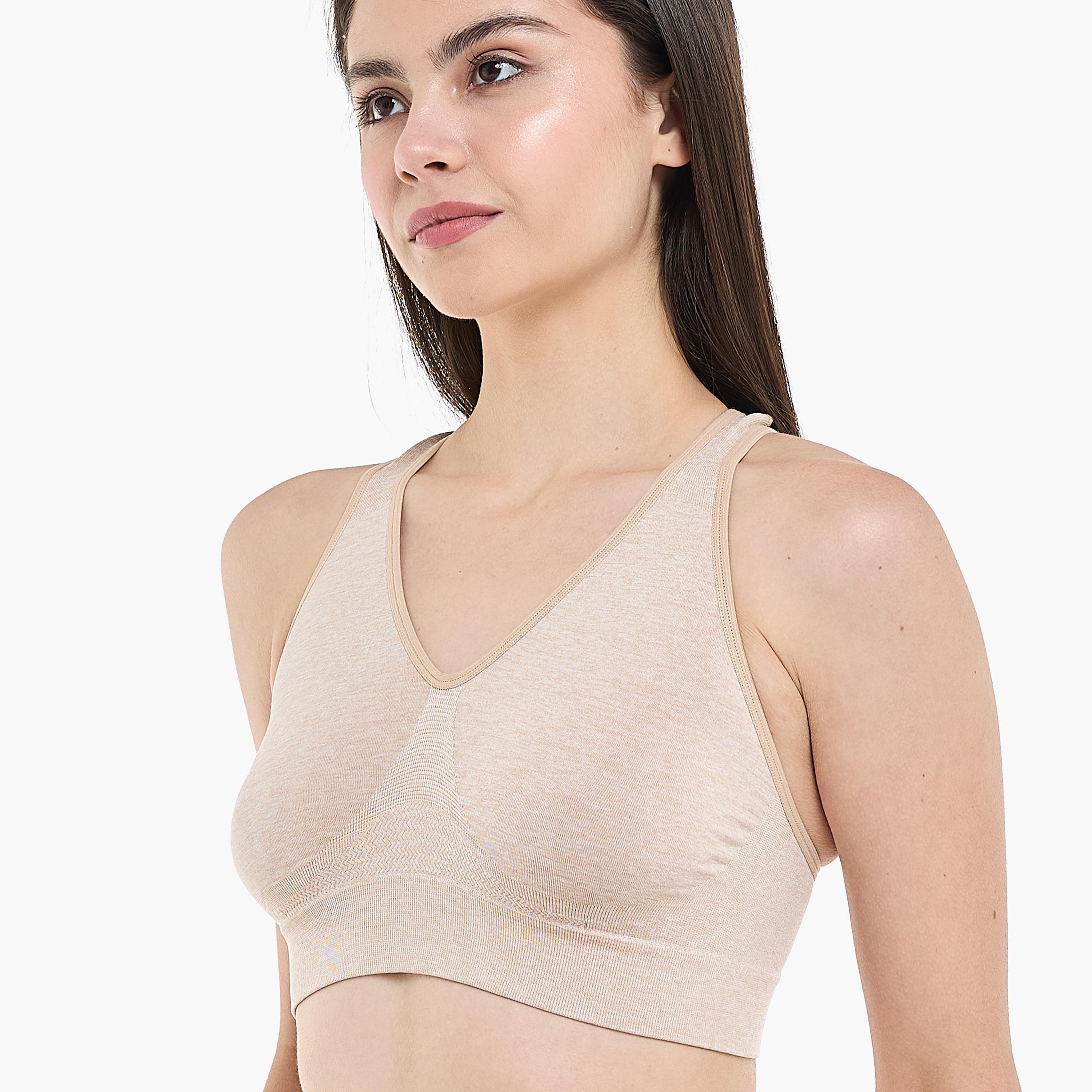 حمالة صدر رياضية للنساء من هنس مبطنة بشكل خفيف وبدون أسلاك بظهر متسابق بدون خياطة-women-clothing-lingerie-bras-image-11