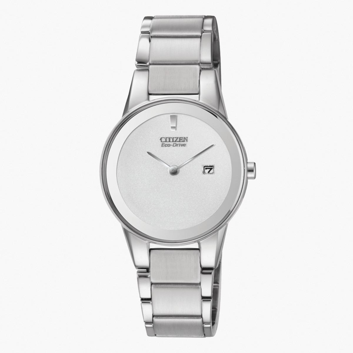 ساعة تناظرية فضيّة إيكو درايف بحزام معدني للنساء من سيتيزن - GA1050 51A-women-watchesandjewellery-watches-image-4