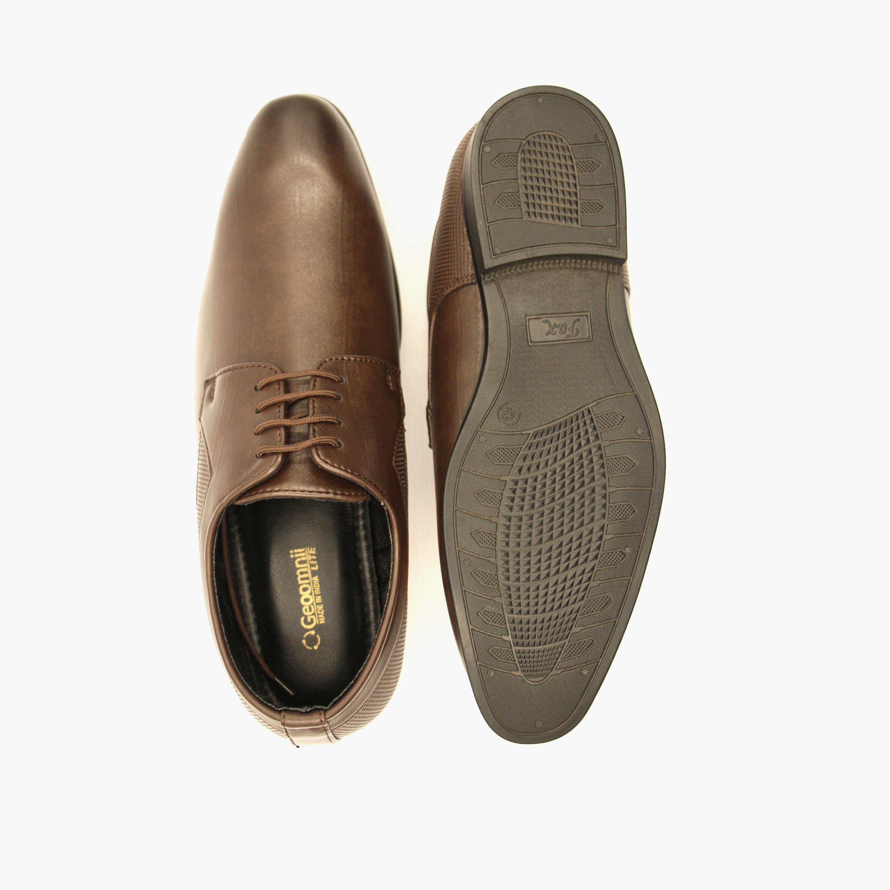 Geoomnii Men's Lace-Up Karmishael Oxford Shoes | GL-240-BROWN-men-shoes-formalshoes-image-3