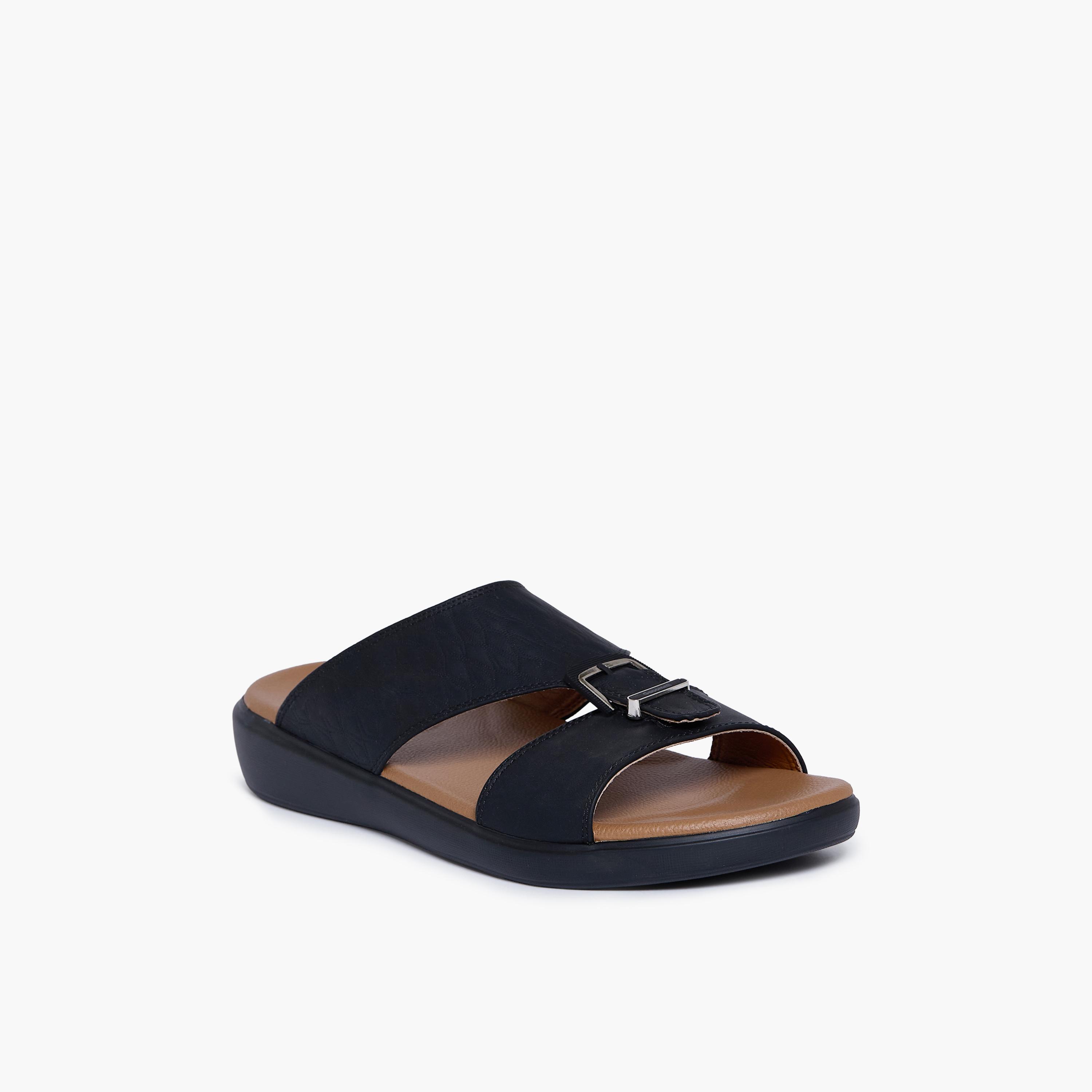 Geoomnii Men's Slip-On Akira Slide Sandals | GM-C826-BLACK-men-shoes-sandals-image-1
