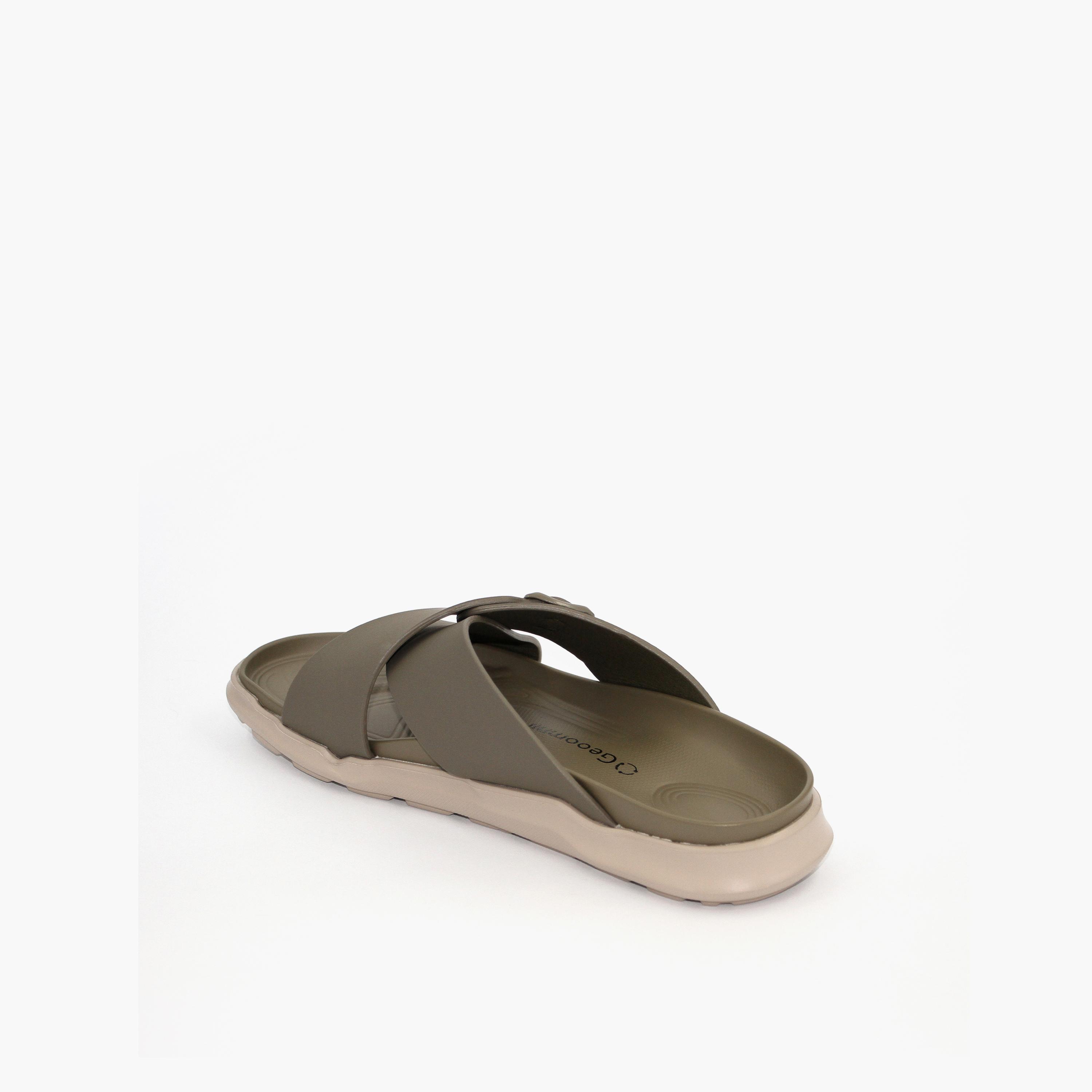 Geoomnii Men's Slip-On Galahad Cross Strap Sandals | GM-FY022-BLACK-men-shoes-sandals-image-5