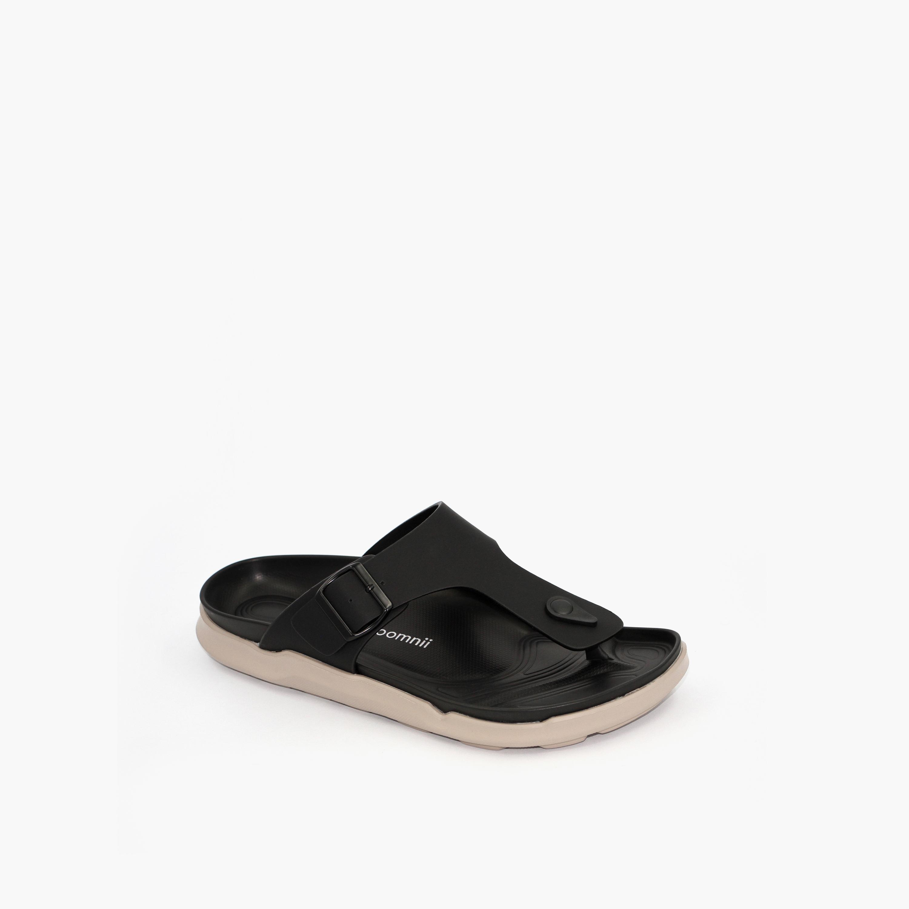 Geoomnii Men's Slip-On Kaspian Thong Sandals | GM-FY027-Dk GREY-men-shoes-sandals-image-1