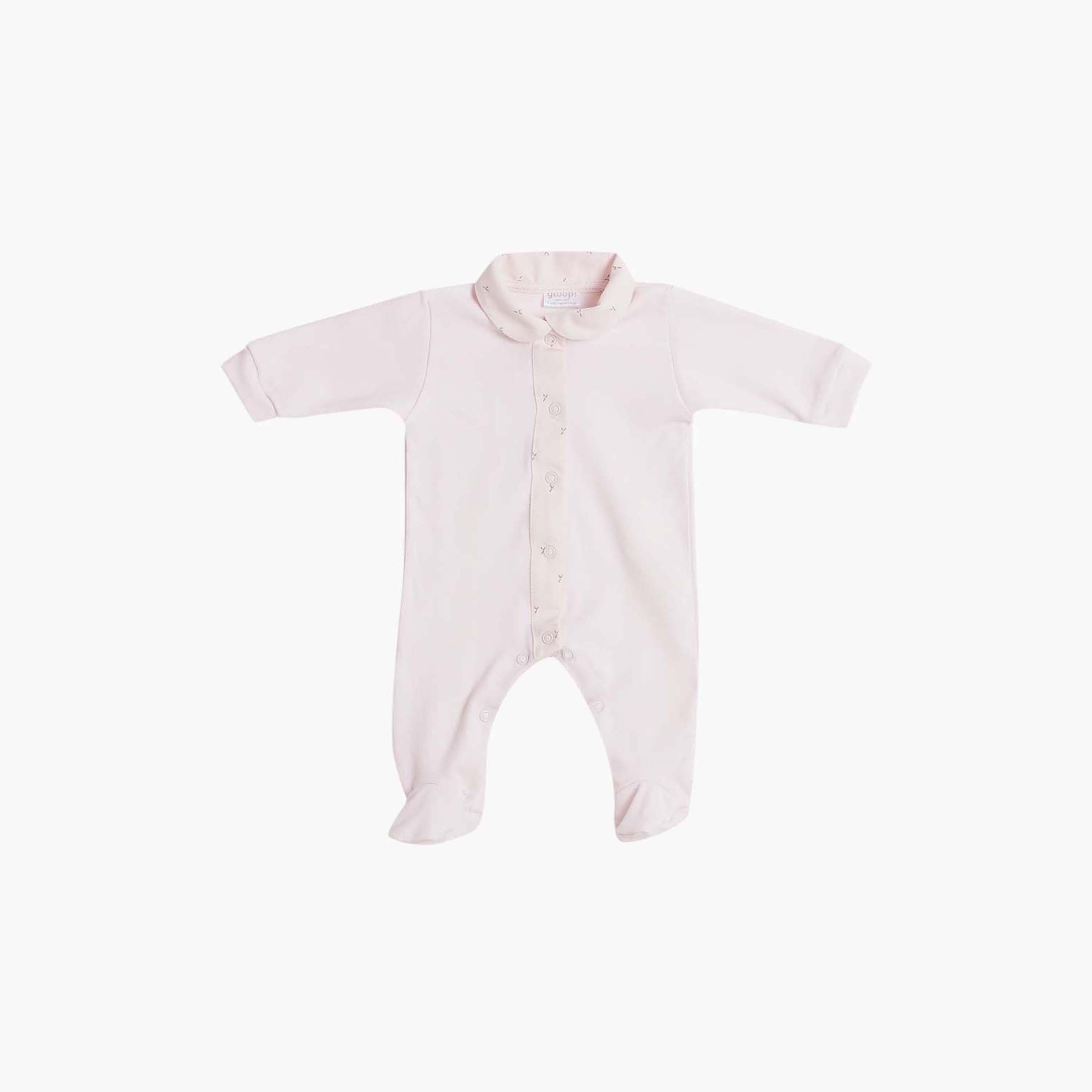 Gloop Rose Print Closed Feet Sleepsuit with Button Closure-baby-girls-clothing-nightwear-sleepsuits-image-1
