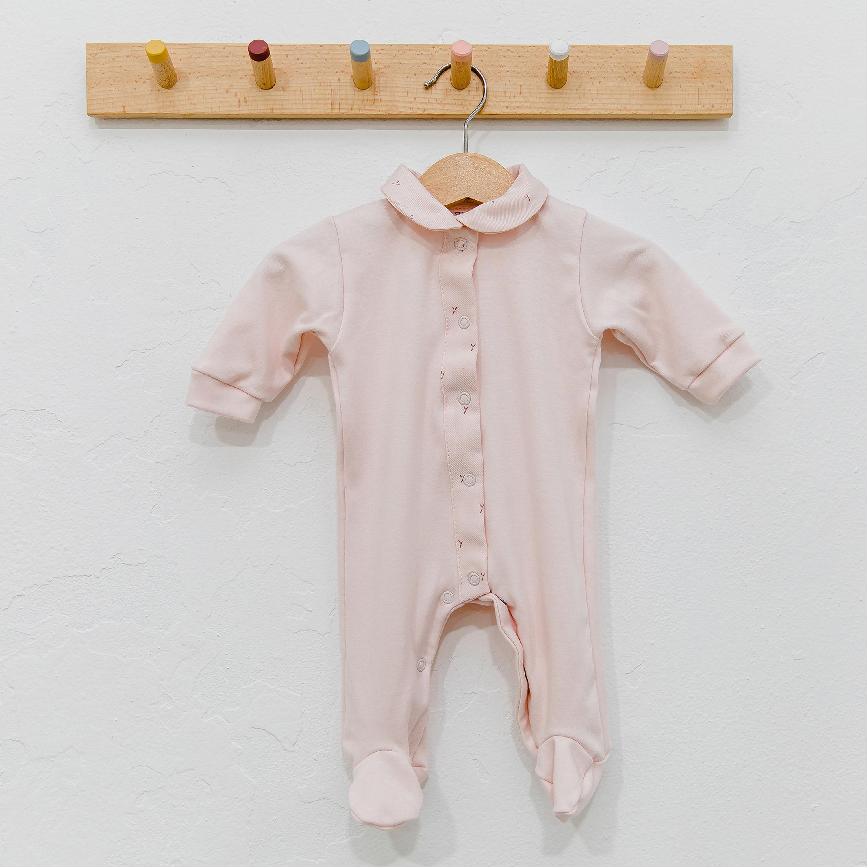 Gloop Rose Print Closed Feet Sleepsuit with Button Closure-baby-girls-clothing-nightwear-sleepsuits-image-2