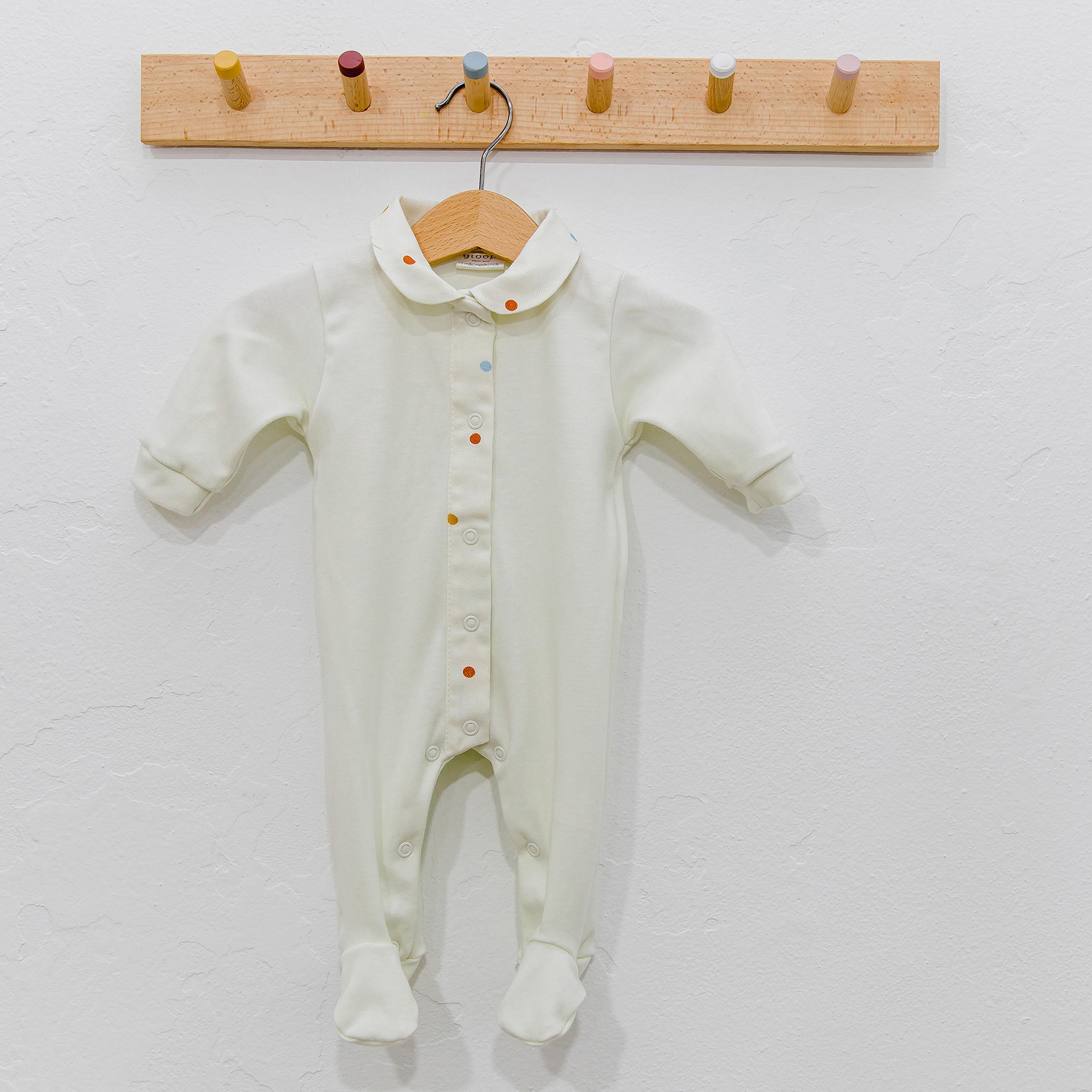 Gloop Confetti Print Closed Feet Sleepsuit with Button Closure-baby-girls-clothing-nightwear-sleepsuits-image-2