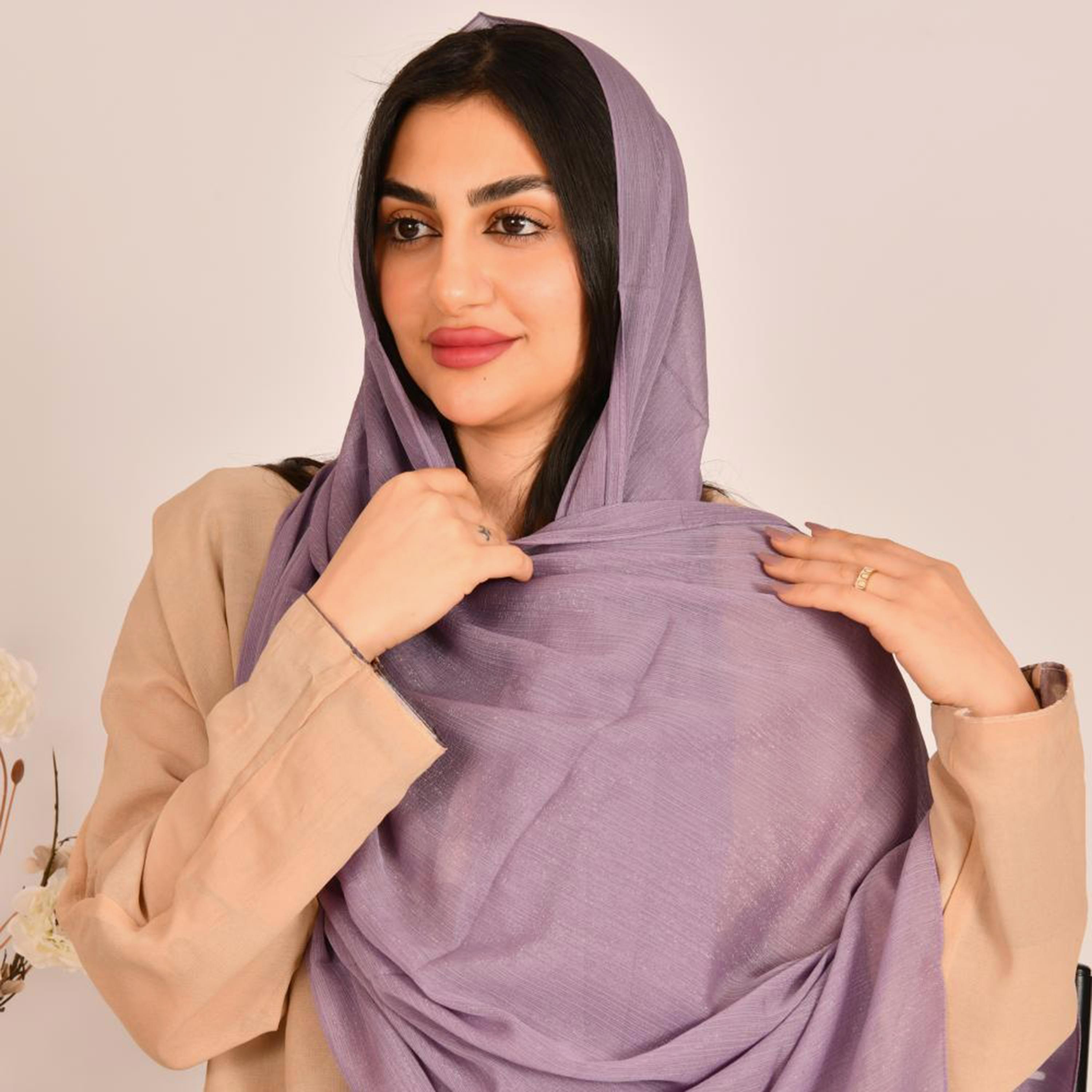 Beyond Abaya Purple Silk Women's Hijab-women-arabicclothing-headscarf-hijab-image-1