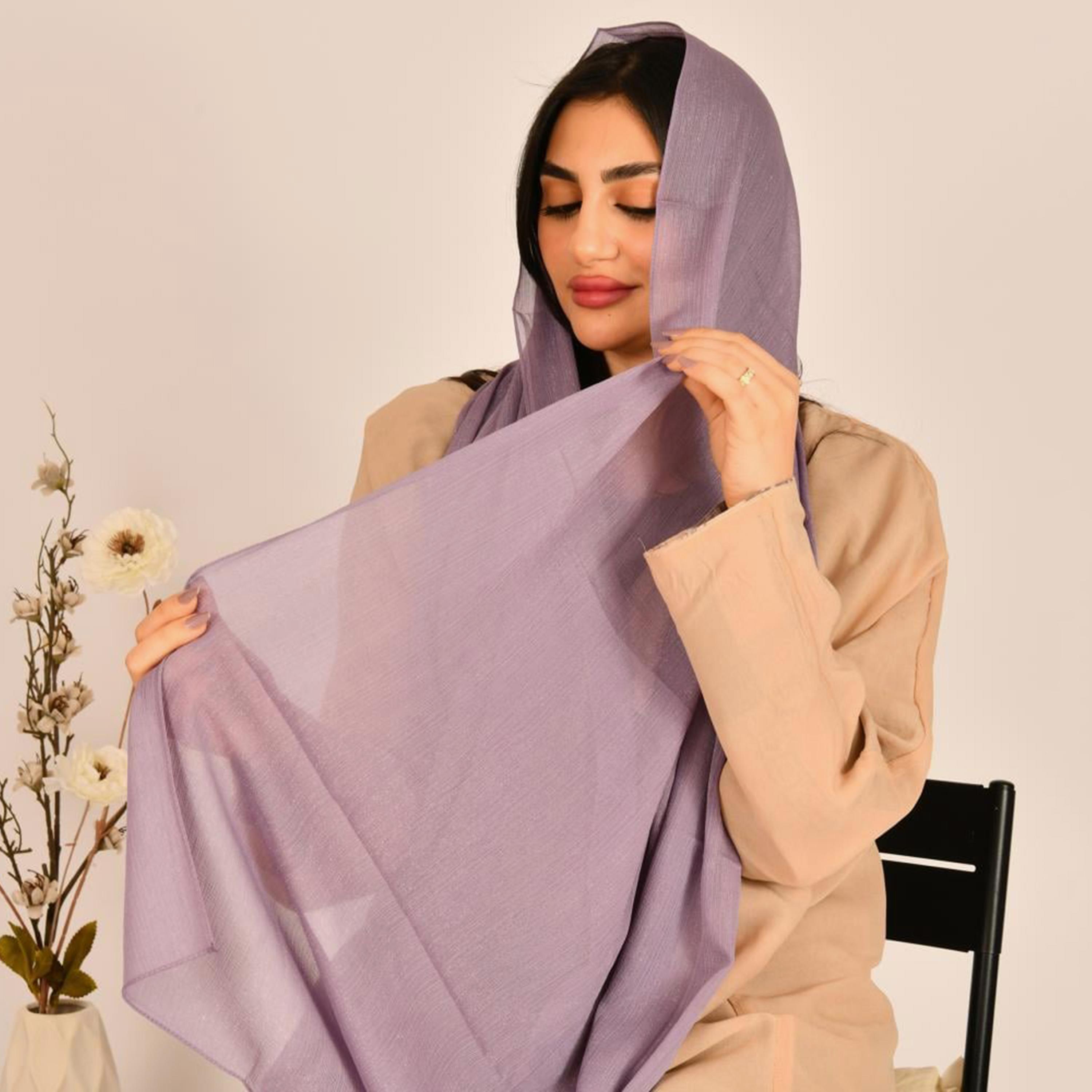Beyond Abaya Purple Silk Women's Hijab-women-arabicclothing-headscarf-hijab-image-2