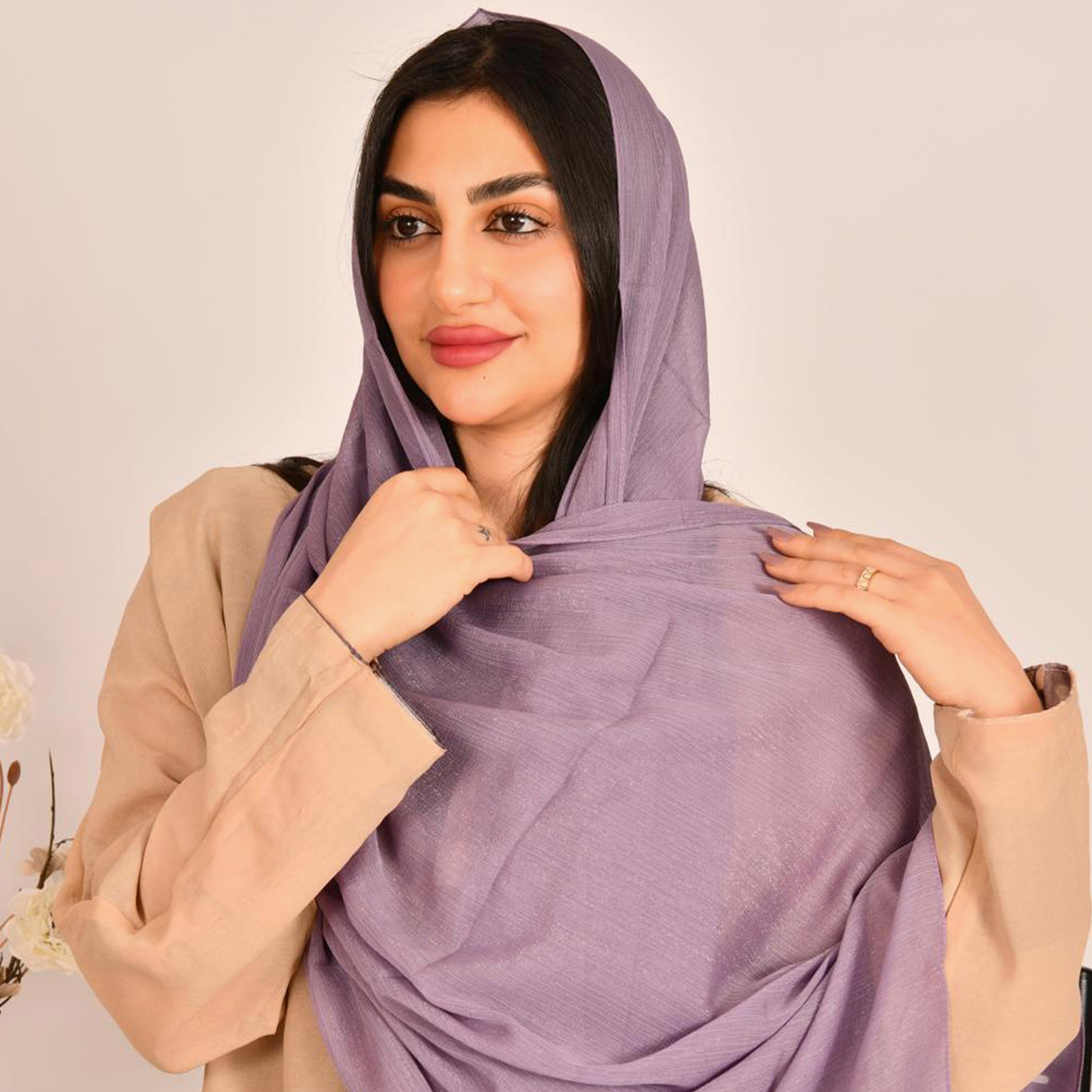 Beyond Abaya Purple Plain Women's Hijab-women-arabicclothing-headscarf-hijab-image-1