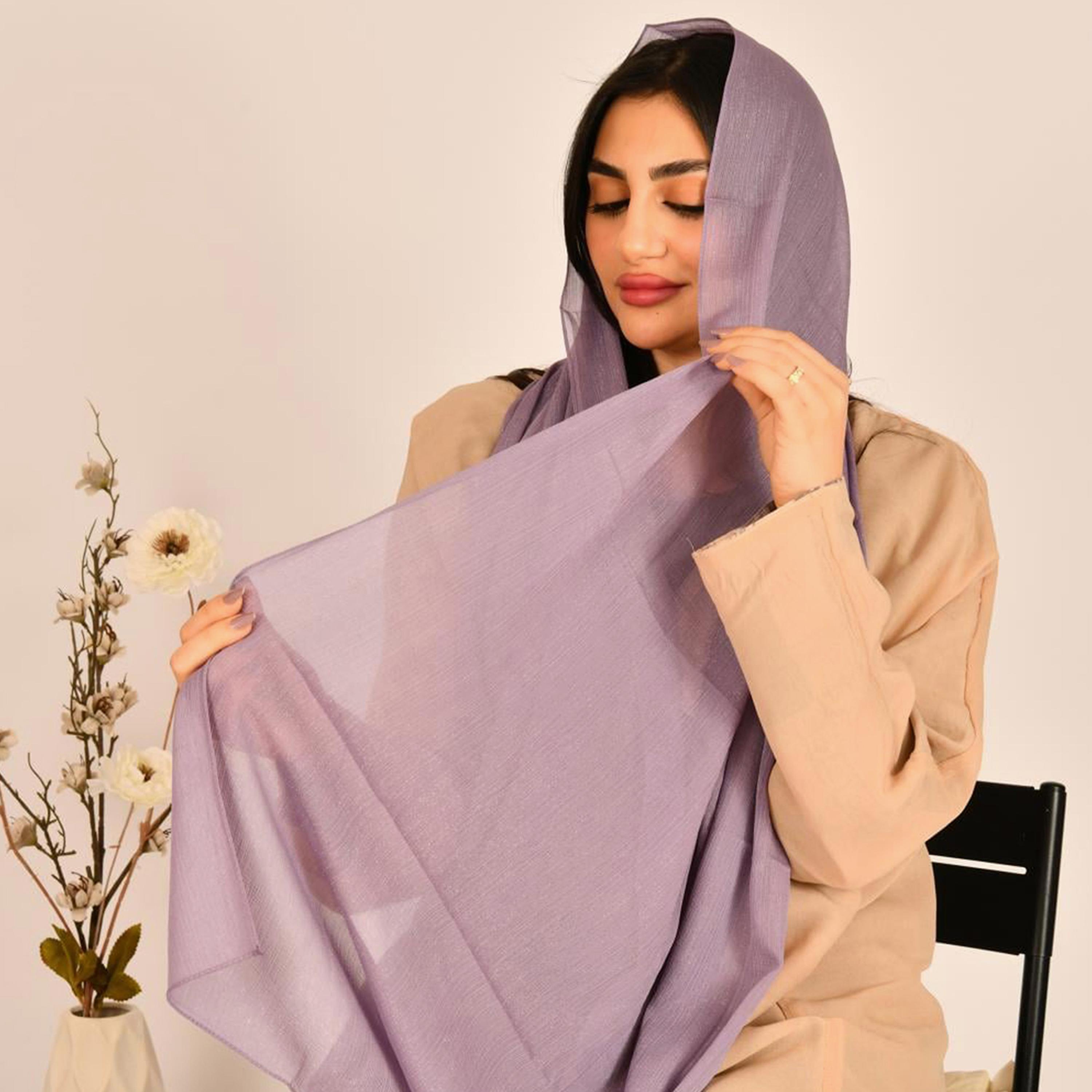 Beyond Abaya Purple Plain Women's Hijab-women-arabicclothing-headscarf-hijab-image-2