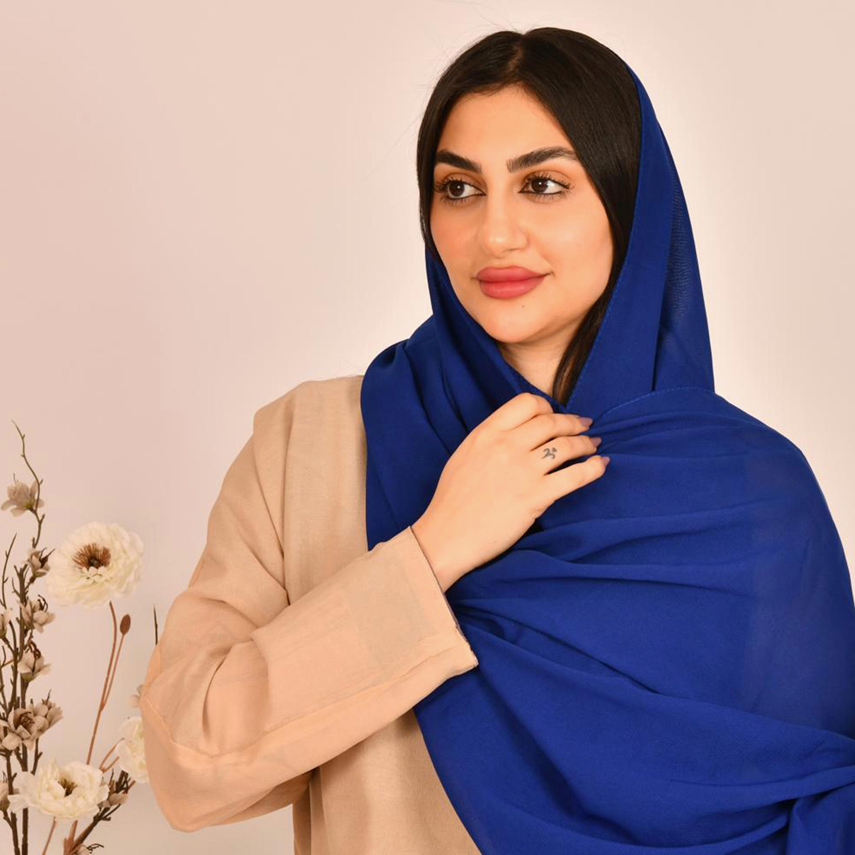 Beyond Abaya Blue Plain Women's Hijab-women-arabicclothing-headscarf-hijab-image-2