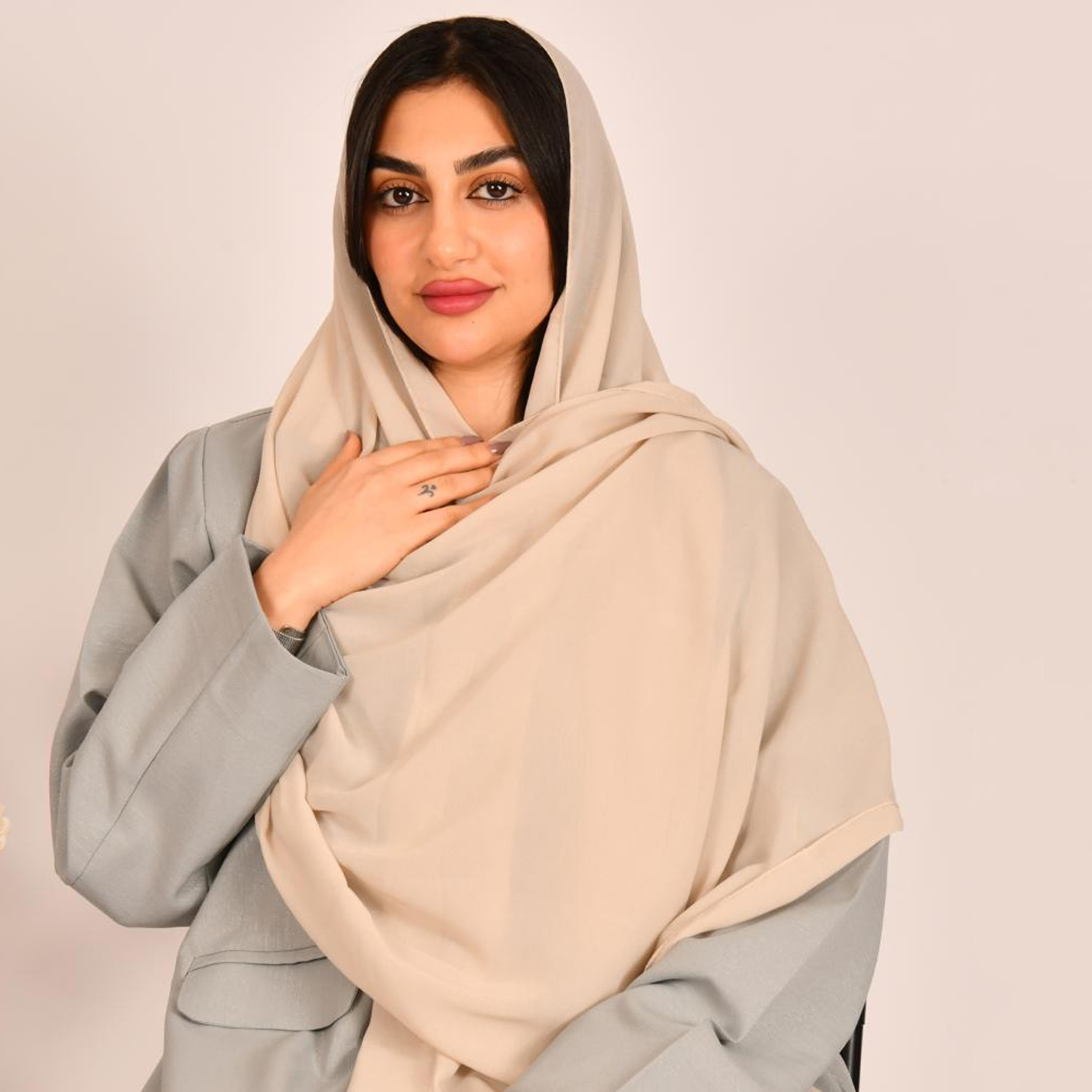 Beyond Abaya Beige Plain Women's Hijab-women-arabicclothing-headscarf-hijab-image-1