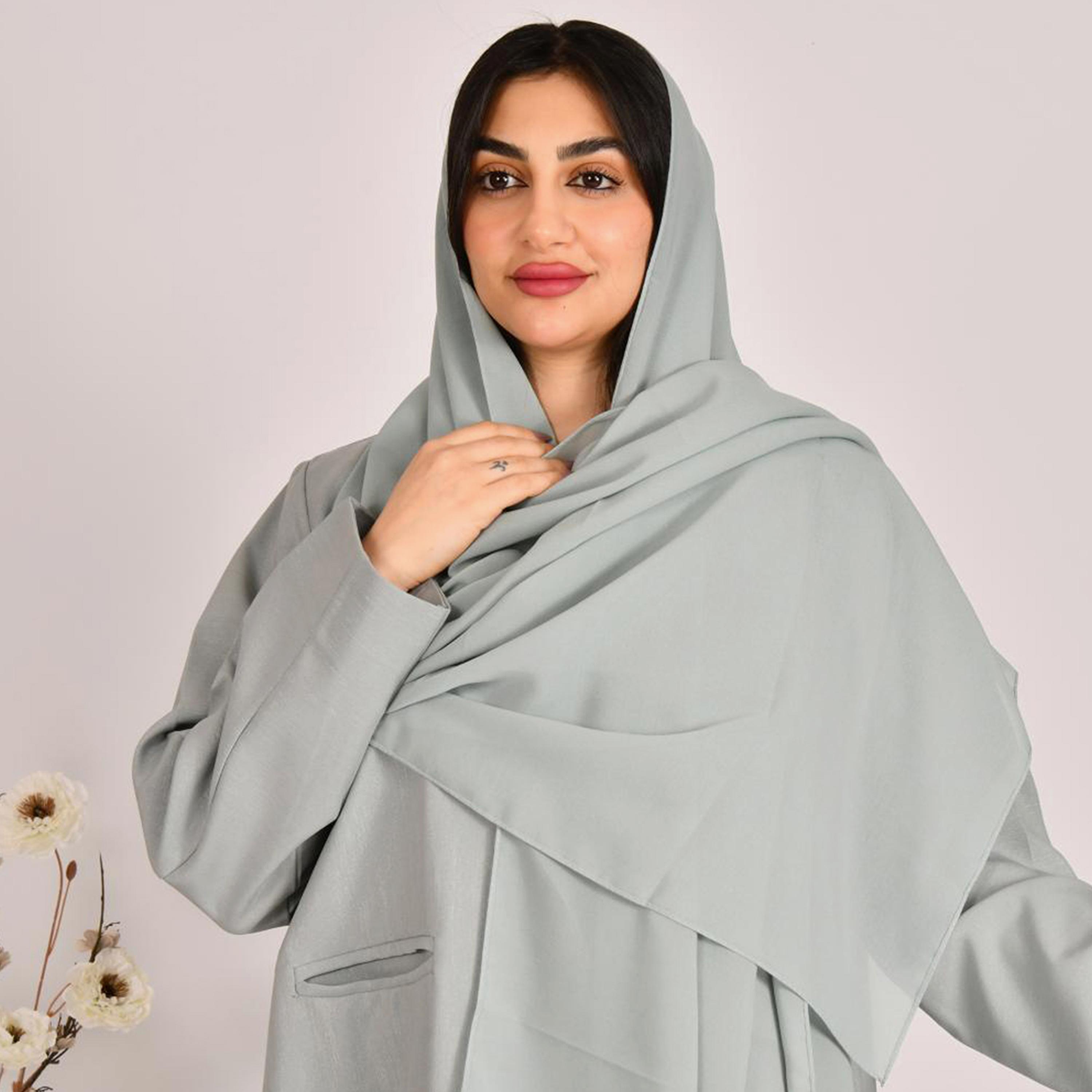 Beyond Abaya Grey Plain Women's Hijab-women-arabicclothing-headscarf-hijab-image-1
