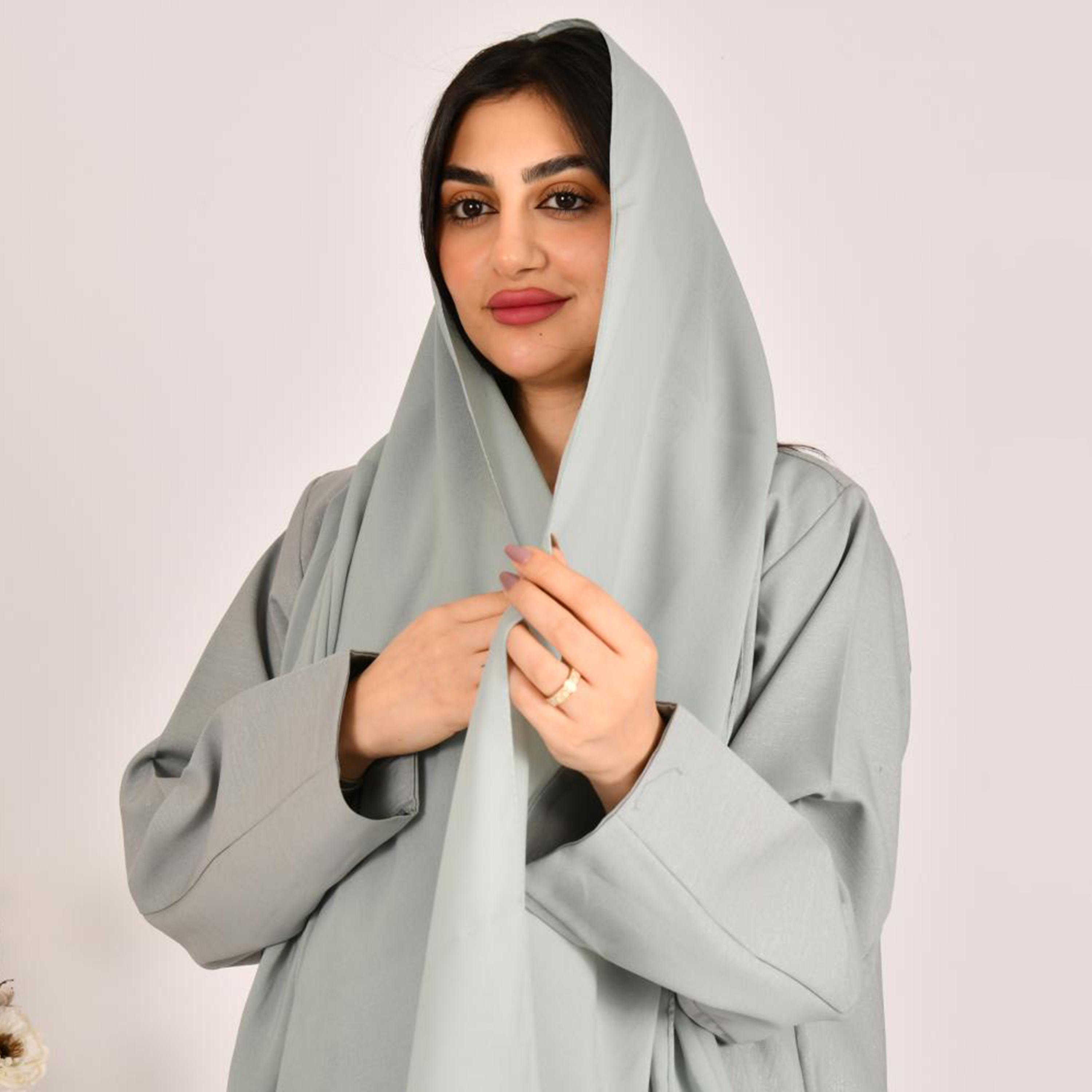 Beyond Abaya Grey Plain Women's Hijab-women-arabicclothing-headscarf-hijab-image-2