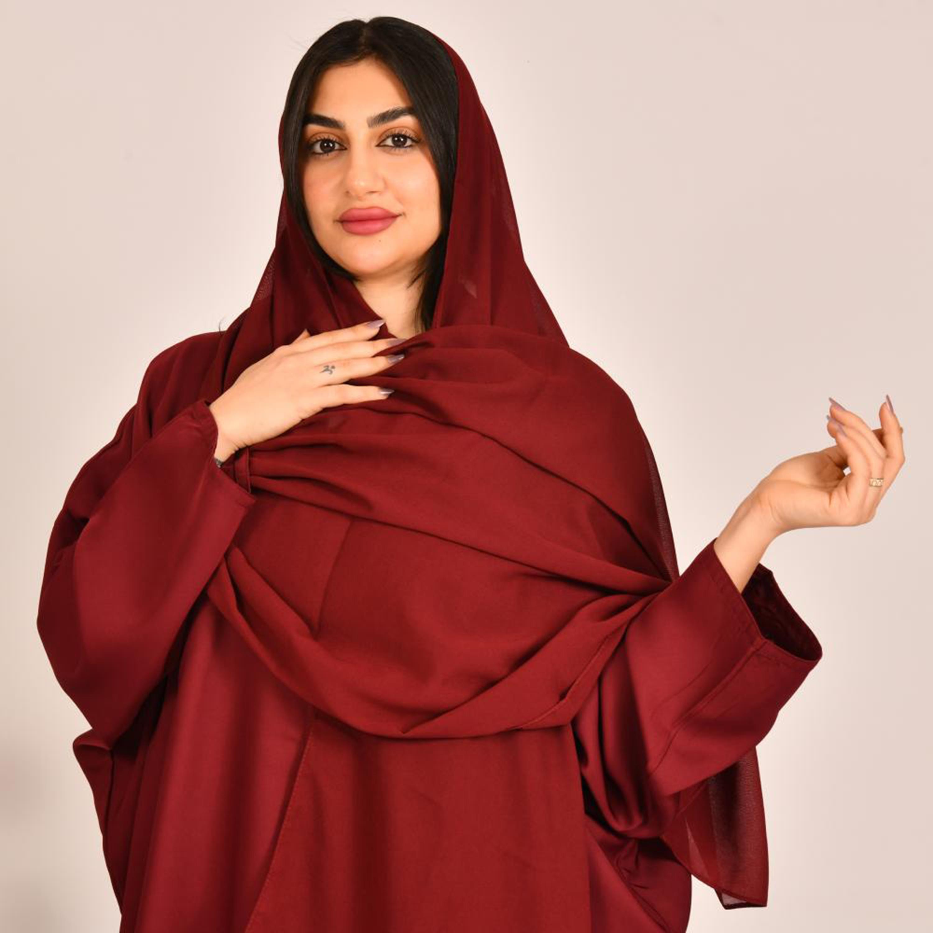 Beyond Abaya Red Plain Women's Hijab-women-arabicclothing-headscarf-hijab-image-1