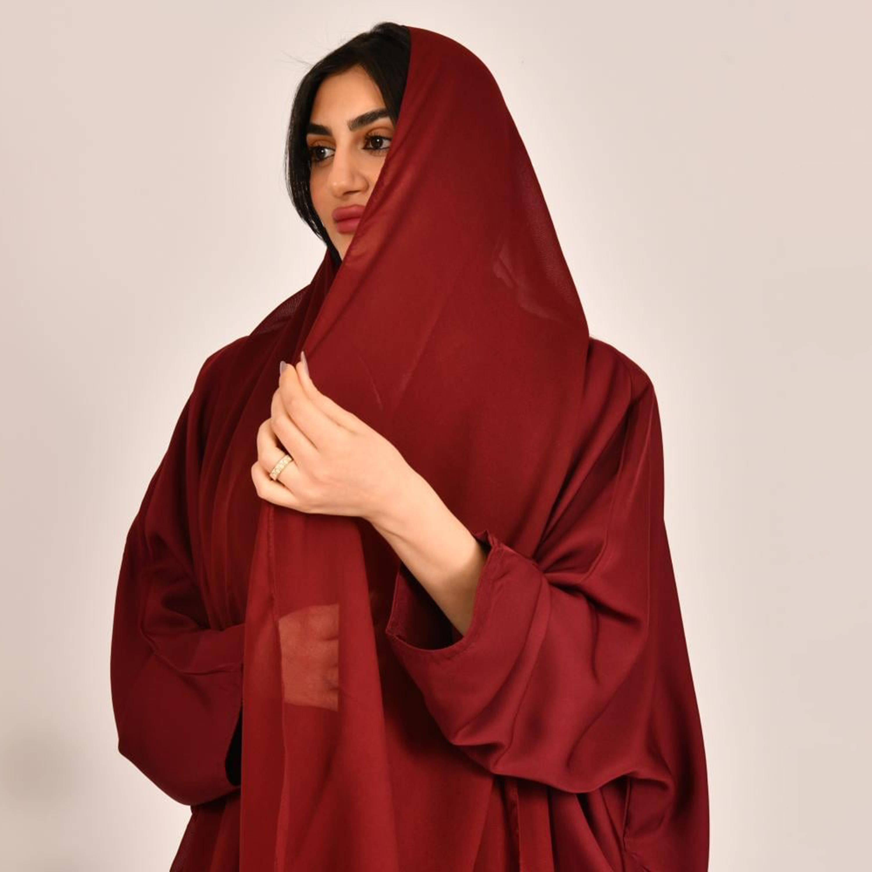 Beyond Abaya Red Plain Women's Hijab-women-arabicclothing-headscarf-hijab-image-2