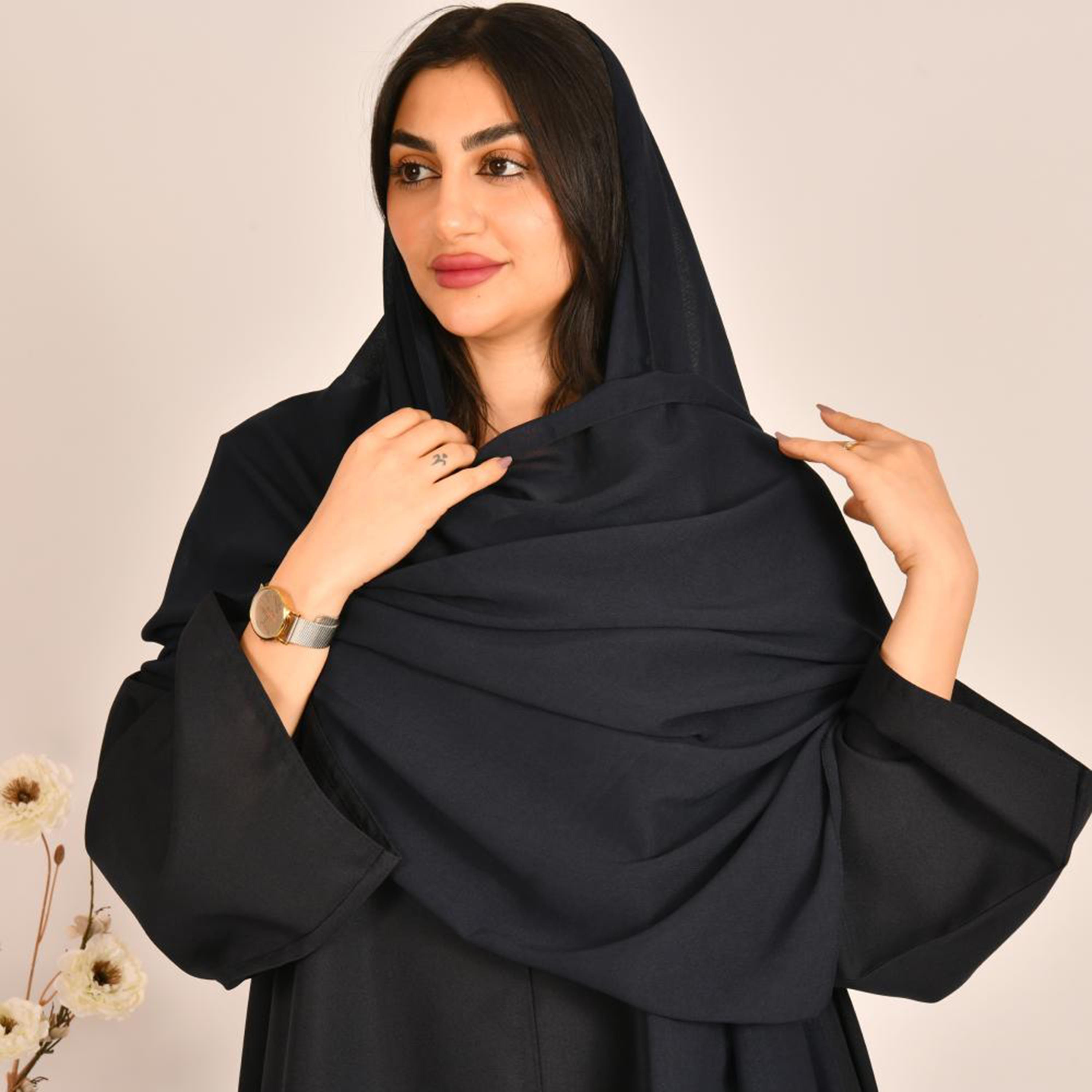 Beyond Abaya Black Plain Women's Hijab-women-arabicclothing-headscarf-hijab-image-1