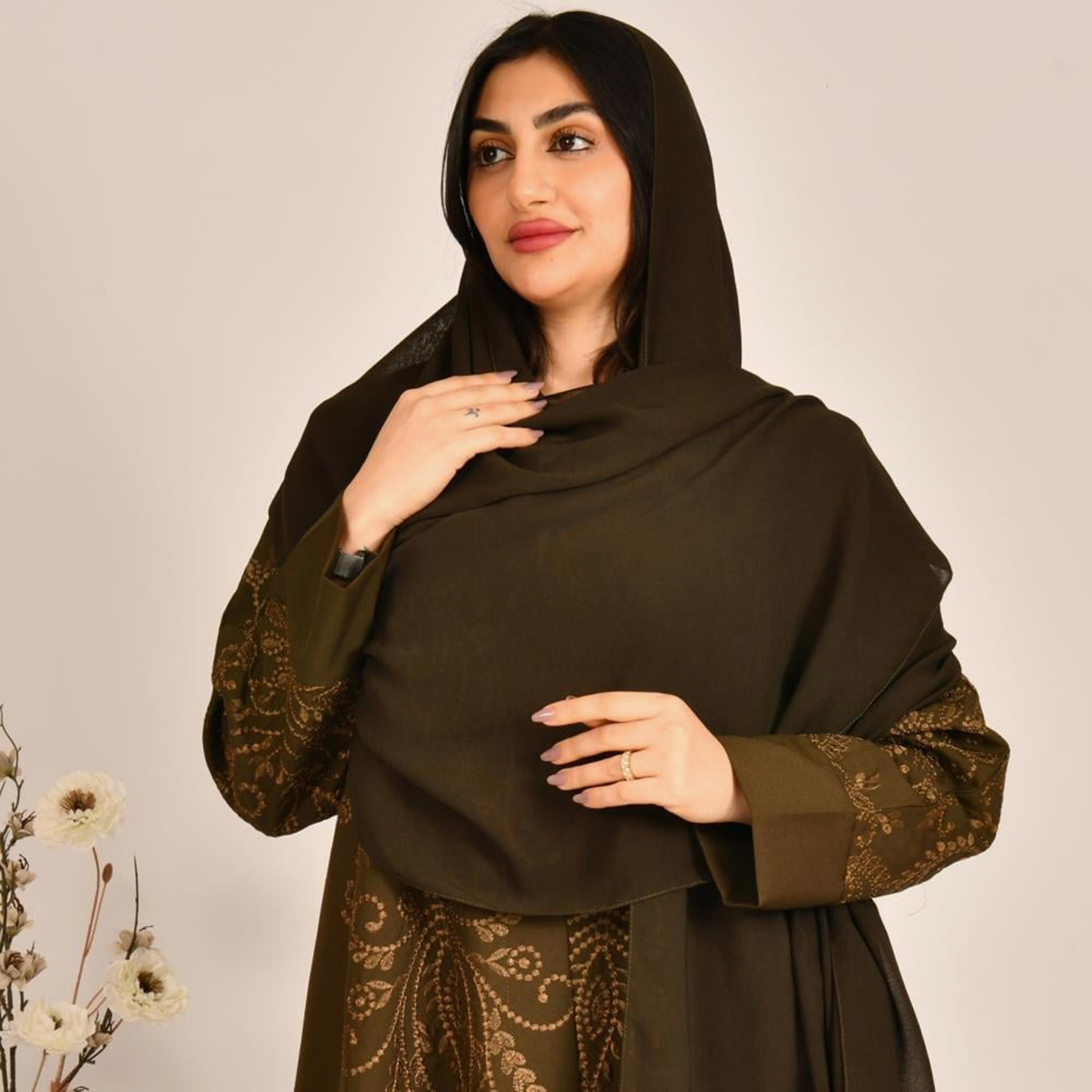 Beyond Abaya Olive Silk Women's Hijab-women-arabicclothing-headscarf-hijab-image-1