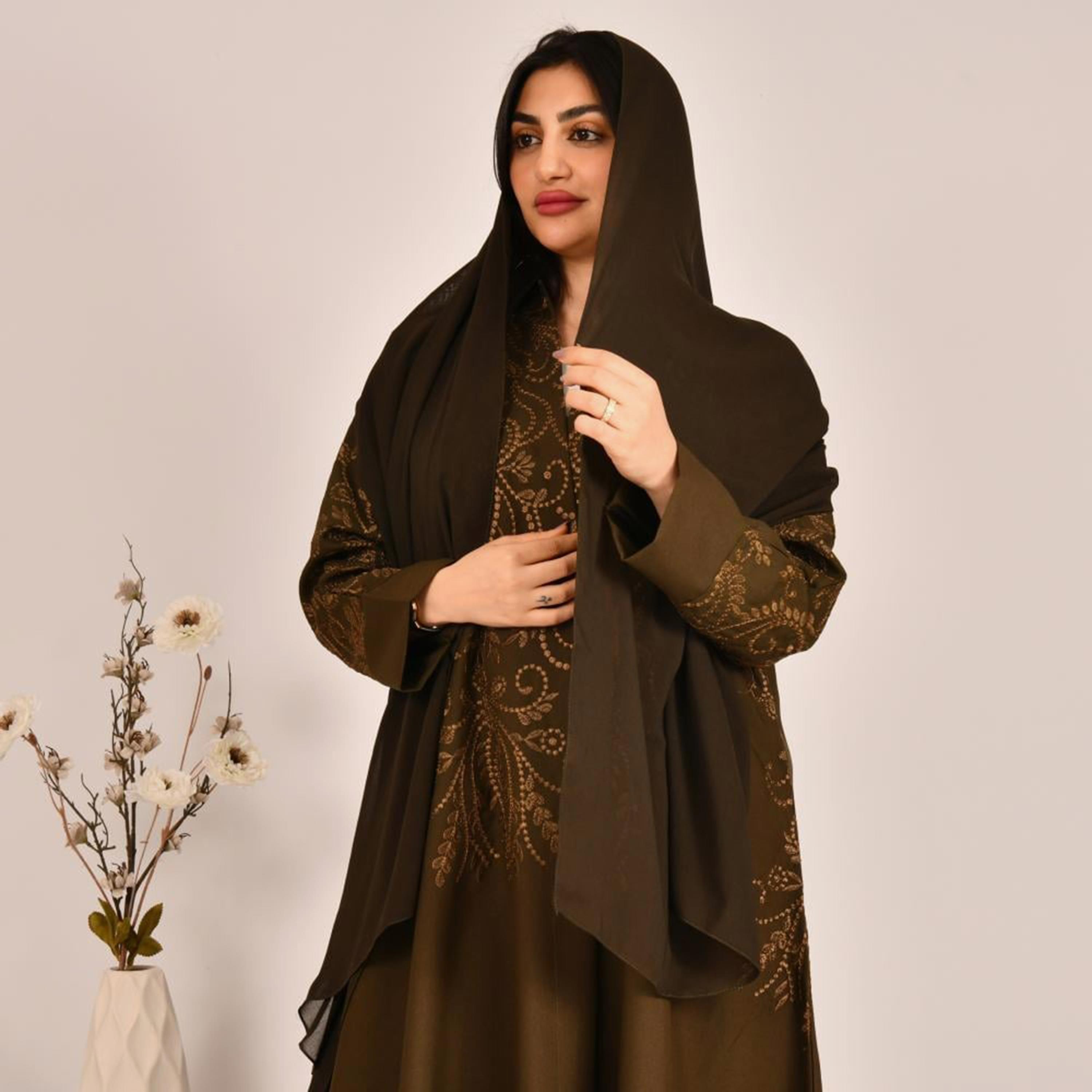 Beyond Abaya Olive Silk Women's Hijab-women-arabicclothing-headscarf-hijab-image-2