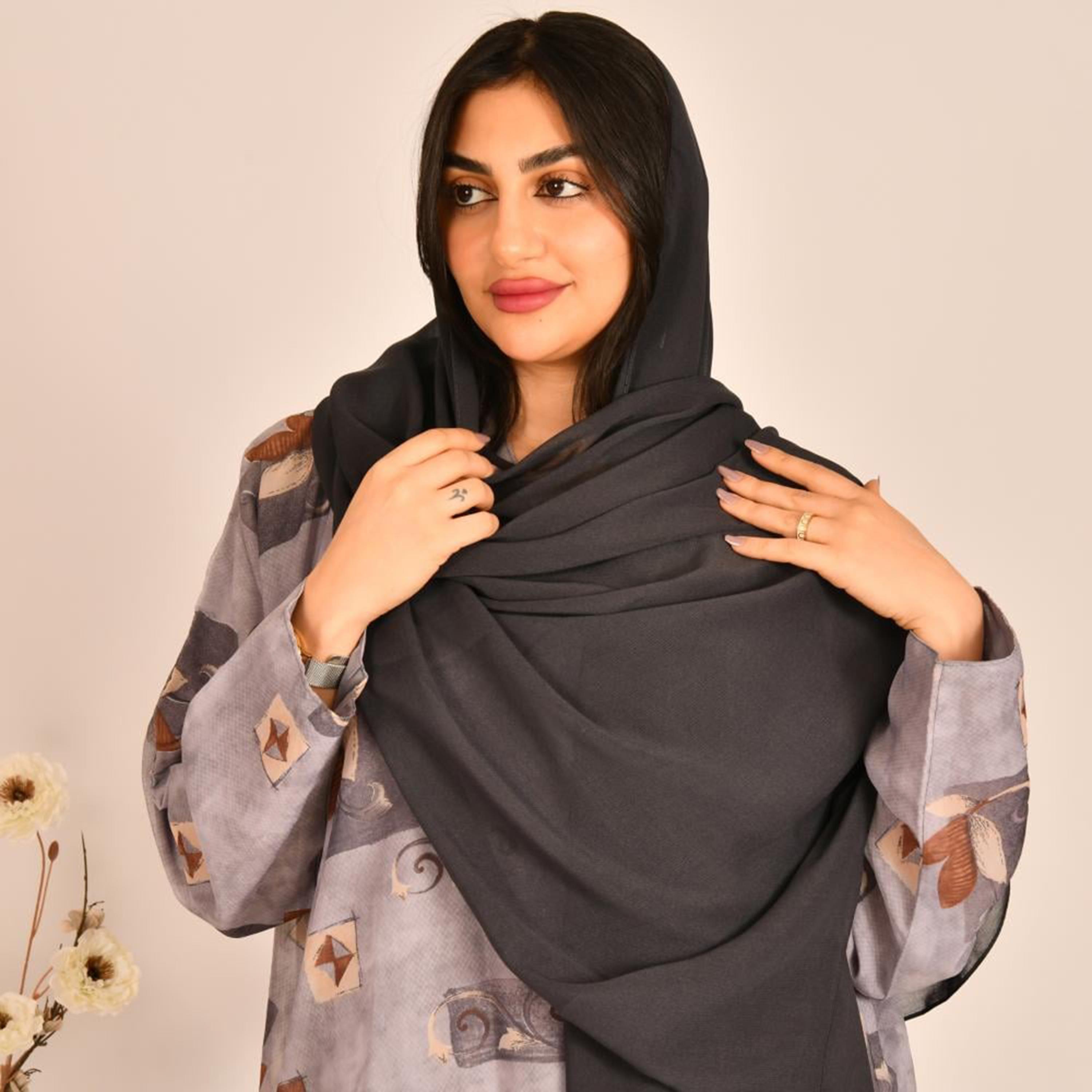 Beyond Abaya Grey Plain Women's Hijab-women-arabicclothing-headscarf-hijab-image-1
