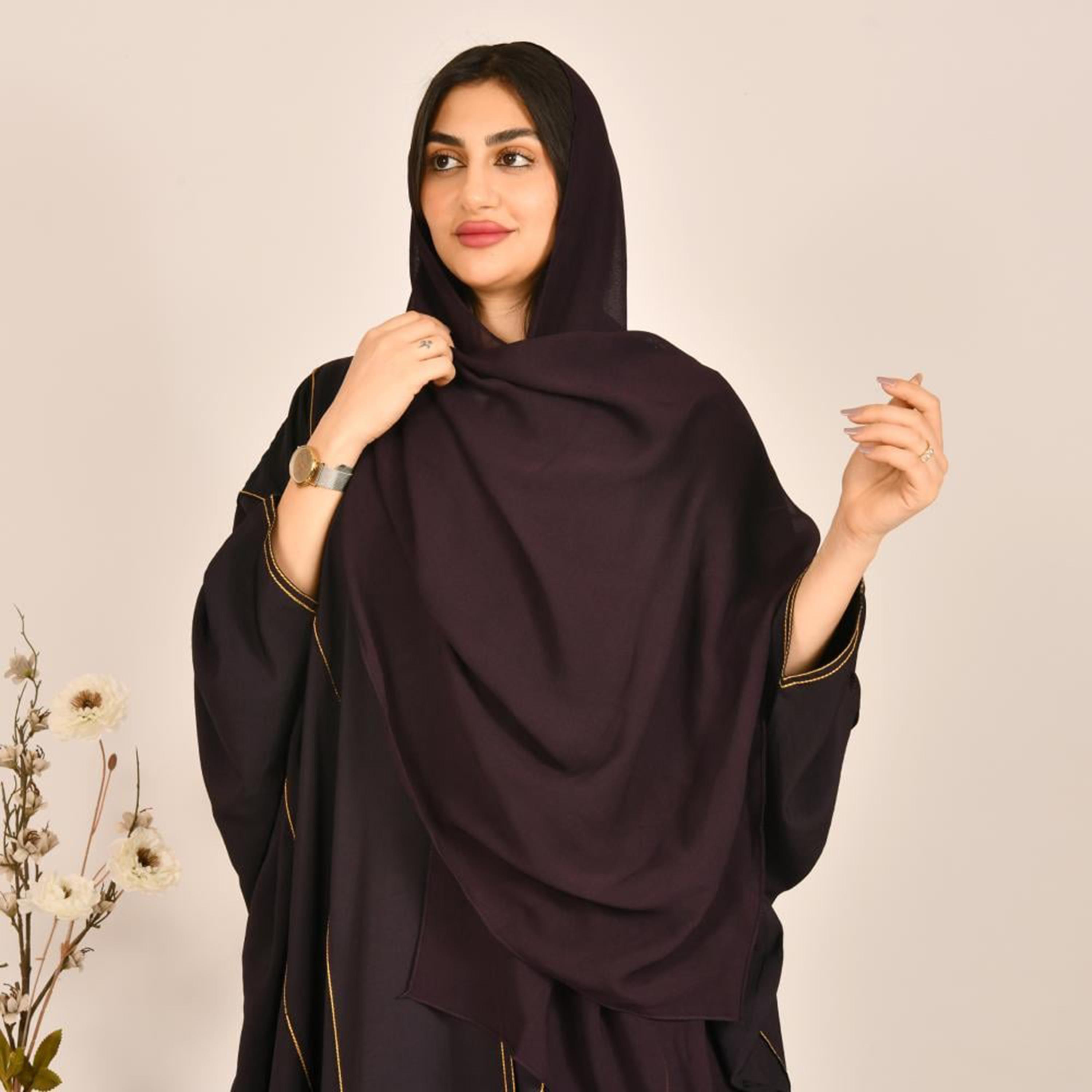 Beyond Abaya Purple Plain Women's Hijab-women-arabicclothing-headscarf-hijab-image-1