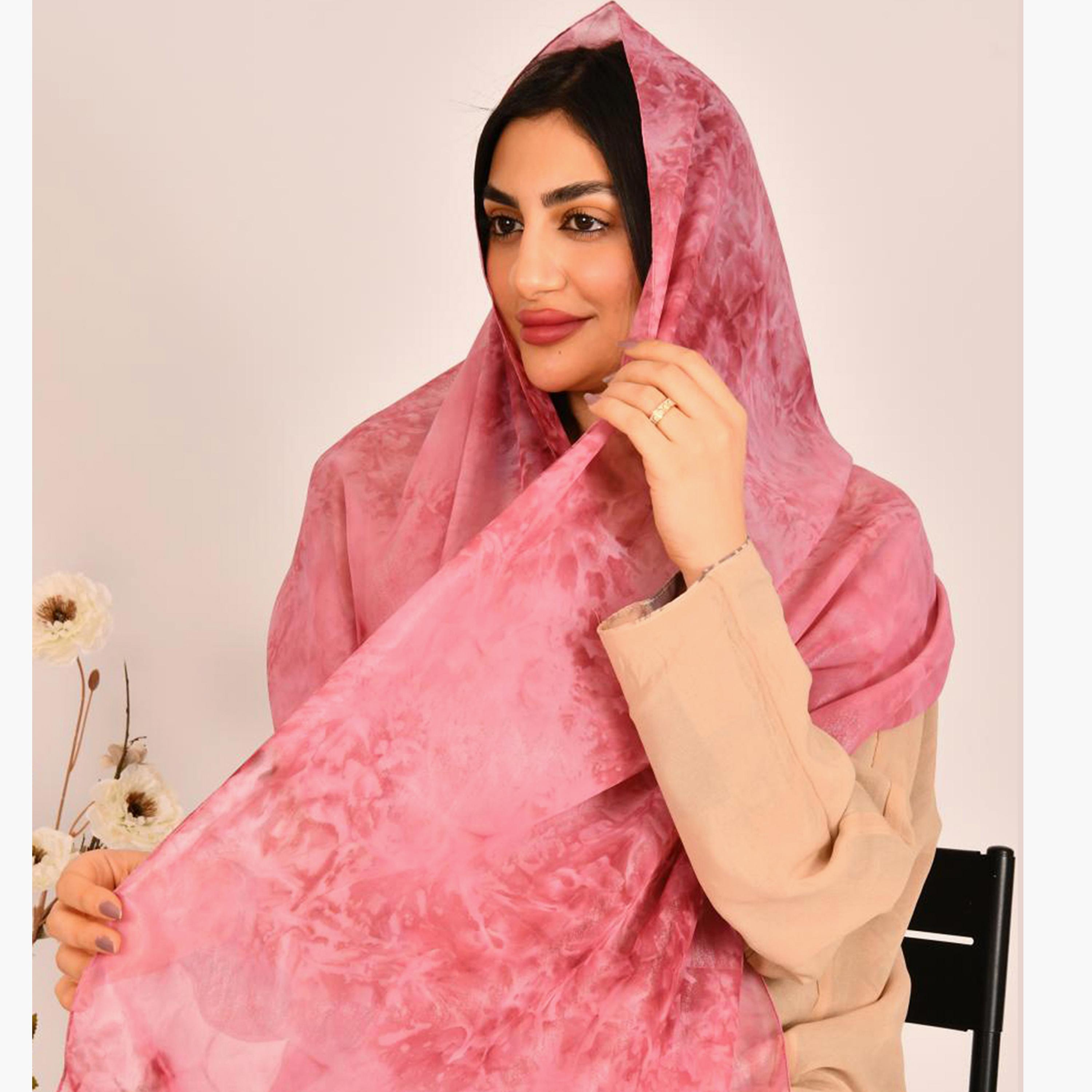 Beyond Abaya Pink Tie-Dye Women's Hijab-women-arabicclothing-headscarf-hijab-image-1