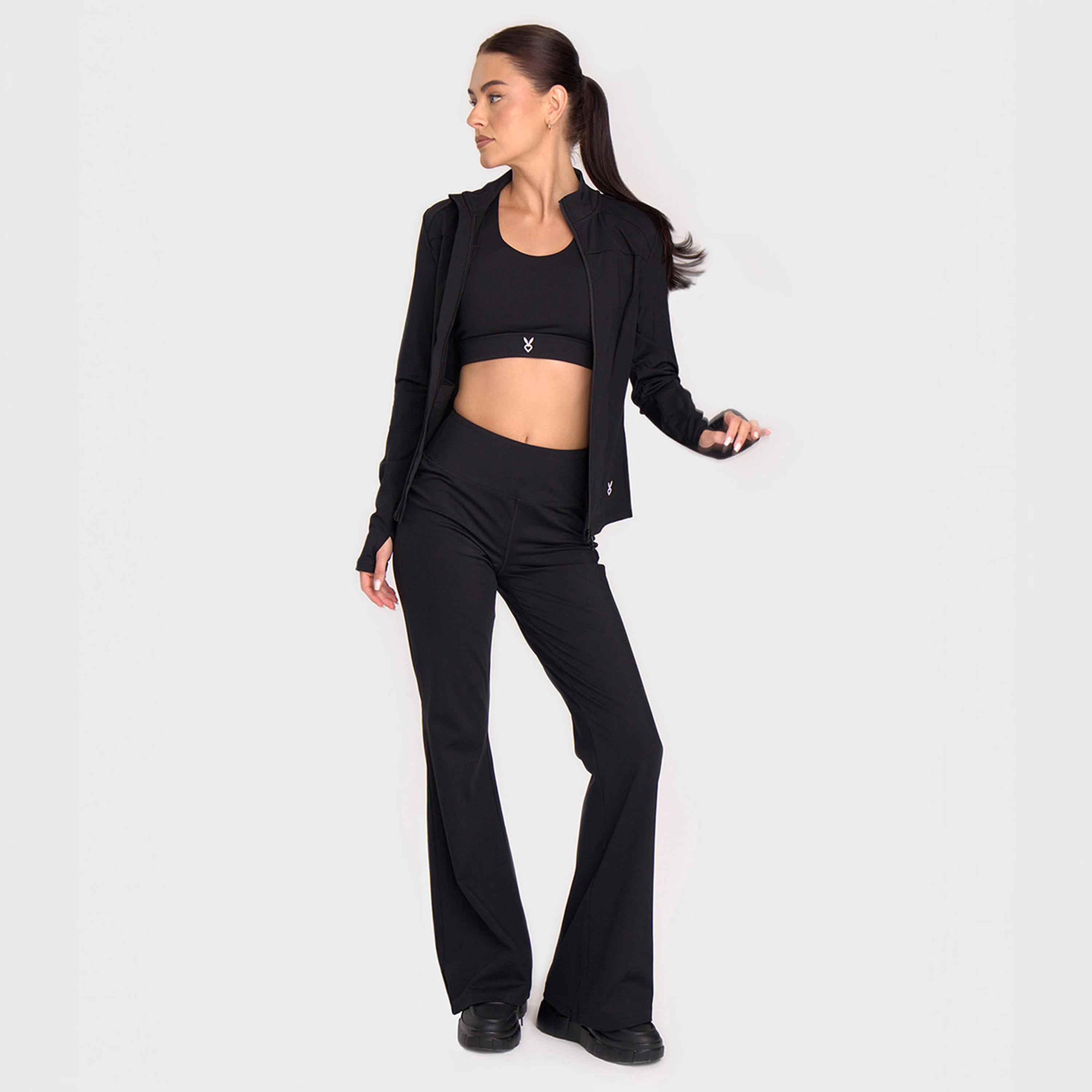 كارديو باني - ليجنز نسائي عالي الخصر بقصة واسعة من الأسفل-women-clothing-sportswearandactivewear-bottoms-leggings-image-2