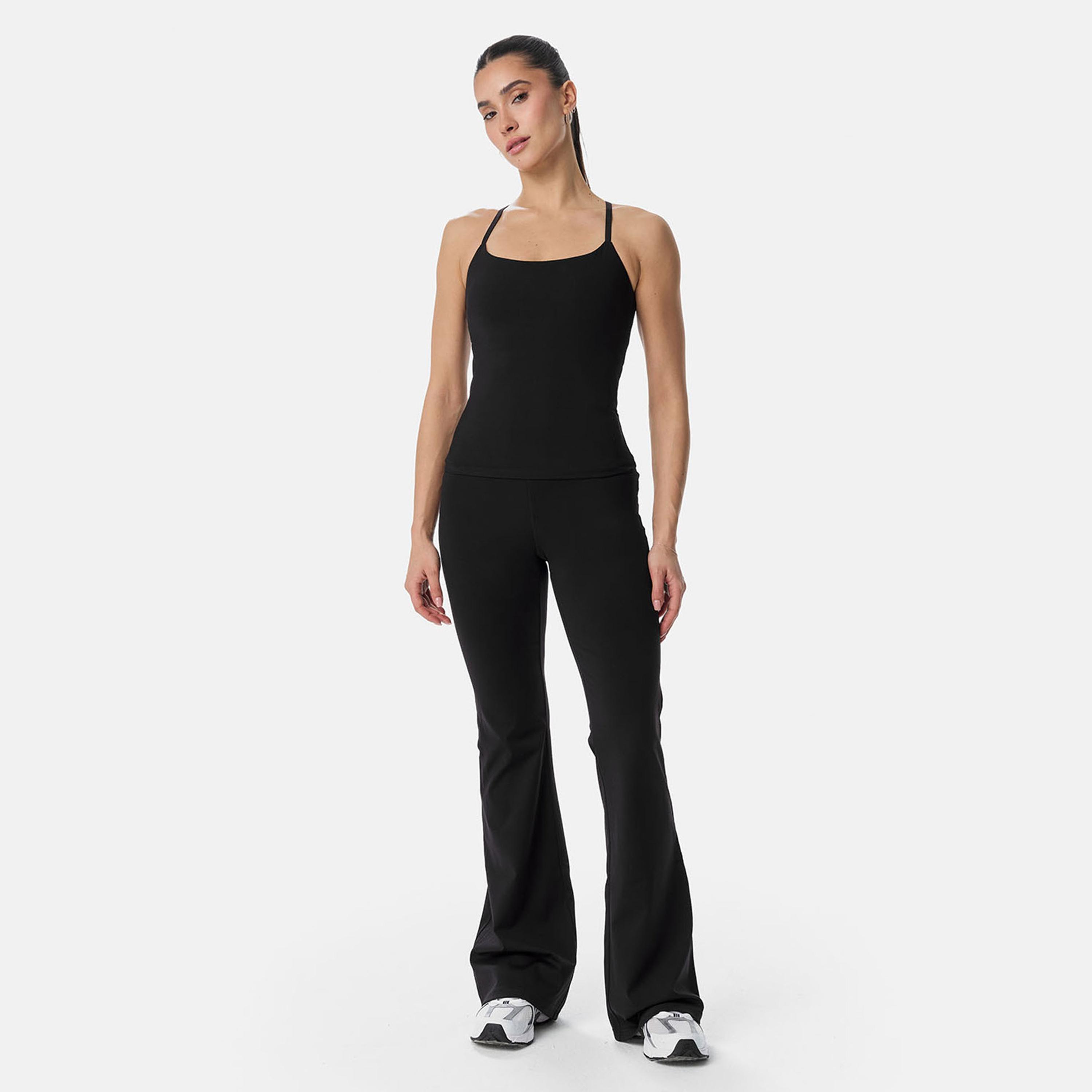 كارديو باني - ليجنز نسائي عالي الخصر بقصة واسعة من الأسفل-women-clothing-sportswearandactivewear-bottoms-leggings-image-2