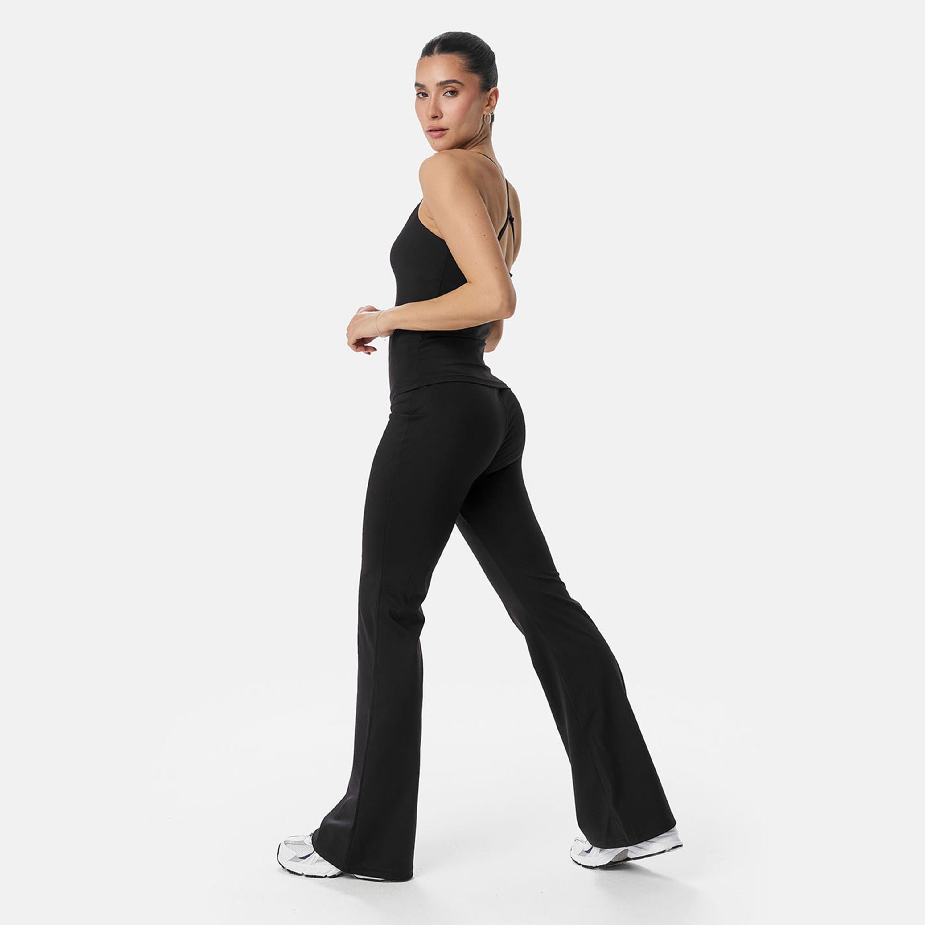 كارديو باني - ليجنز نسائي عالي الخصر بقصة واسعة من الأسفل-women-clothing-sportswearandactivewear-bottoms-leggings-image-4