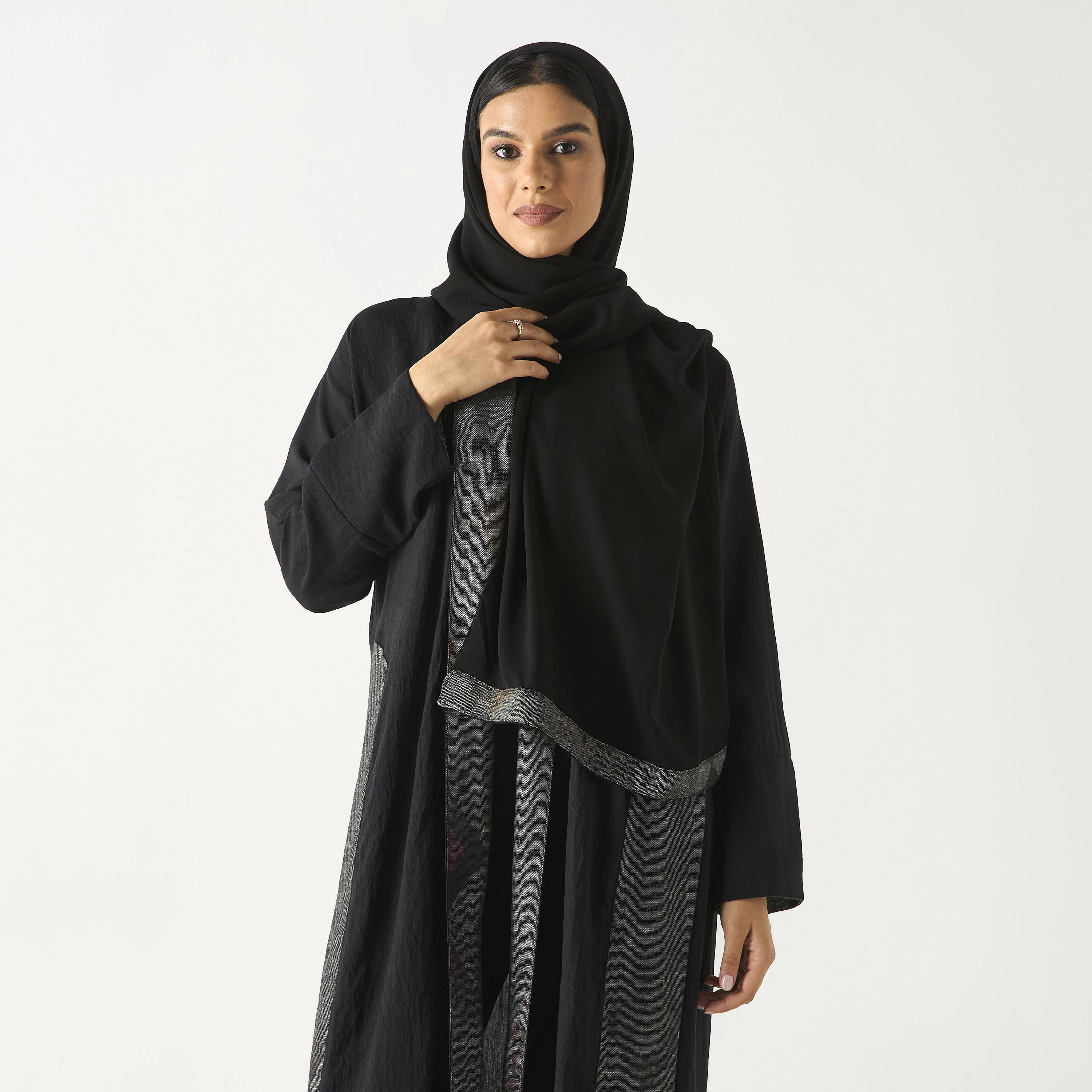 Hadiyath Al Madinah Printed Abaya with Hijab-women-arabicclothing-abayas-image-2