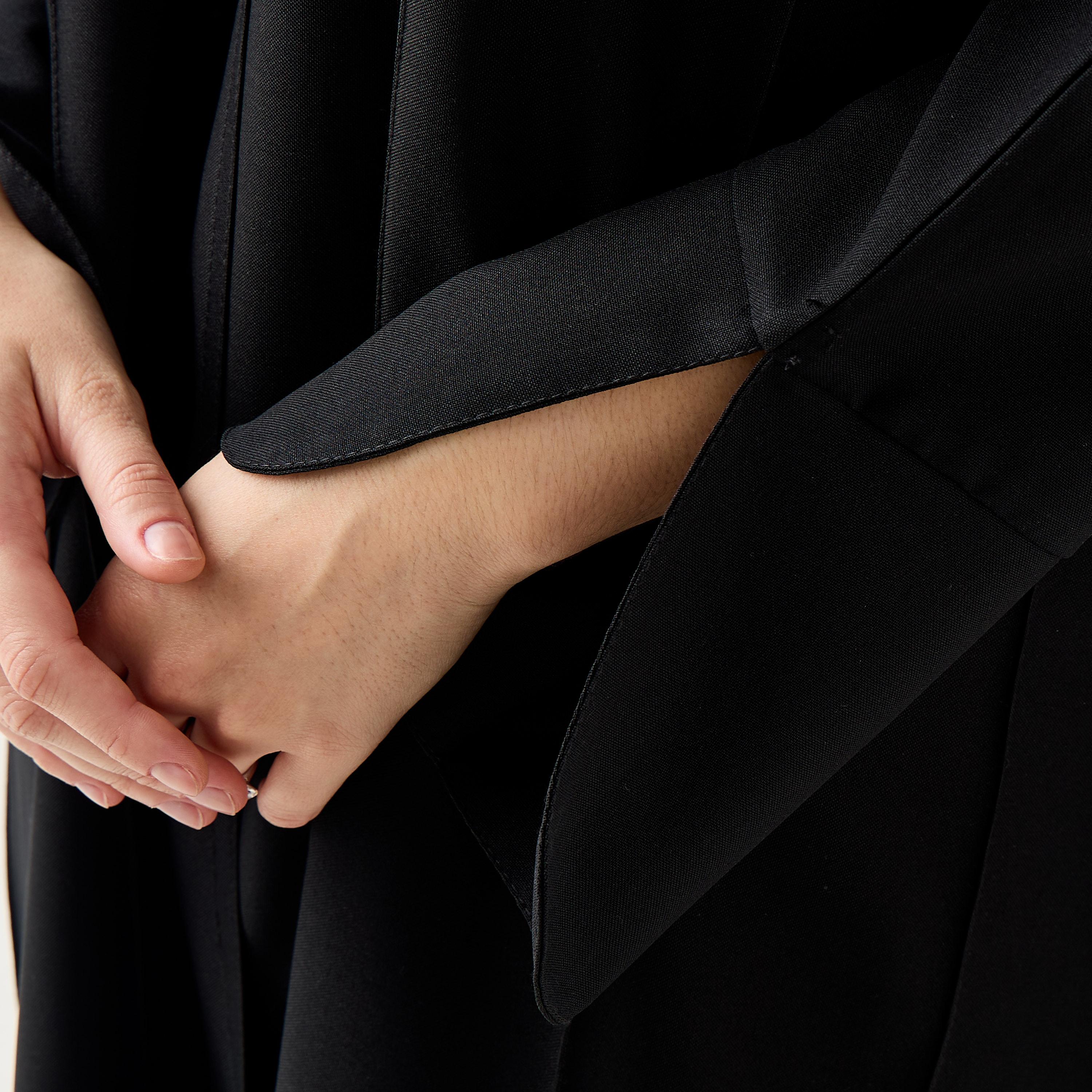 Hadiyath Al Madinah Solid Lapel Abaya-women-arabicclothing-abayas-image-6