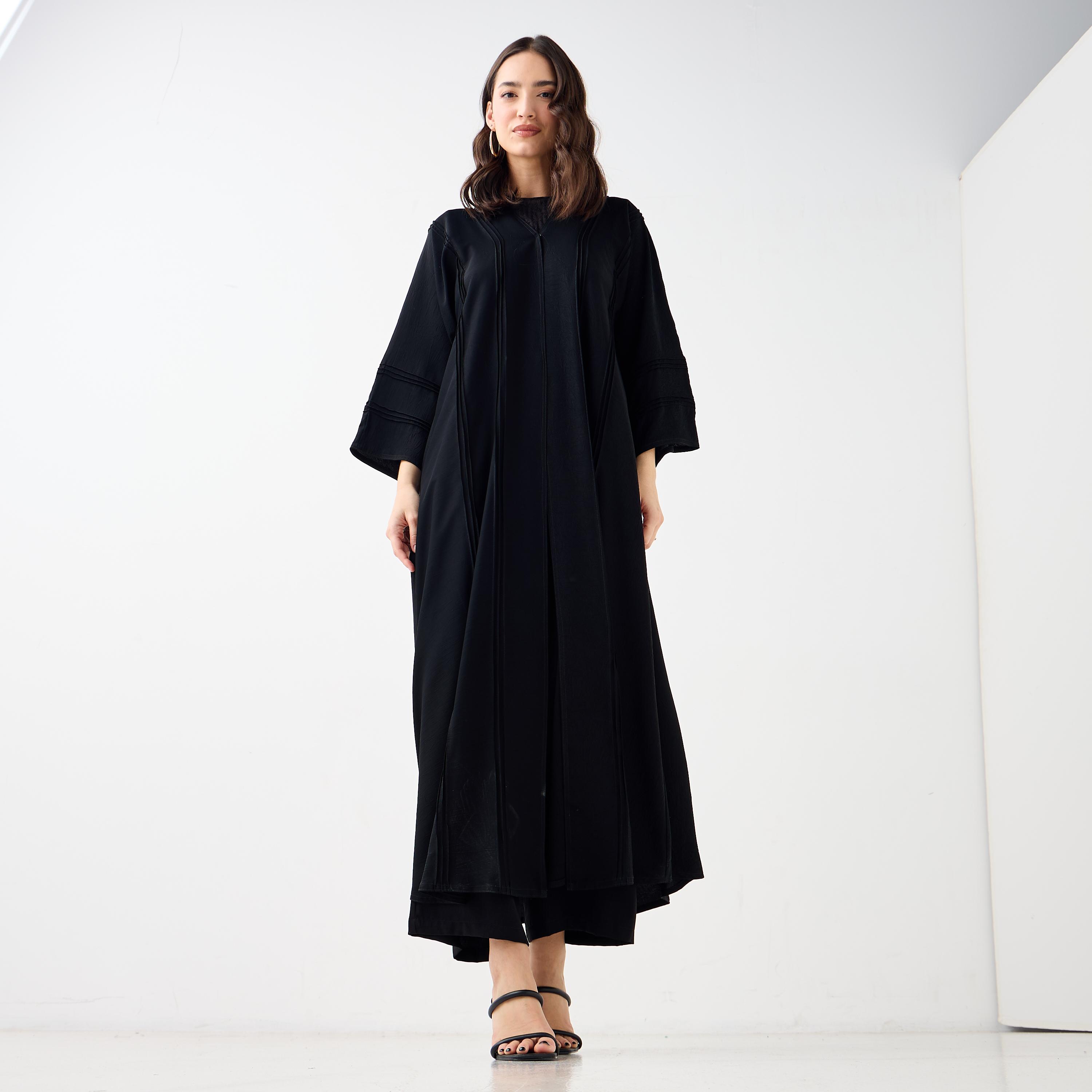 Hadiyath Al Madinah V-neck Abaya-women-arabicclothing-abayas-image-1