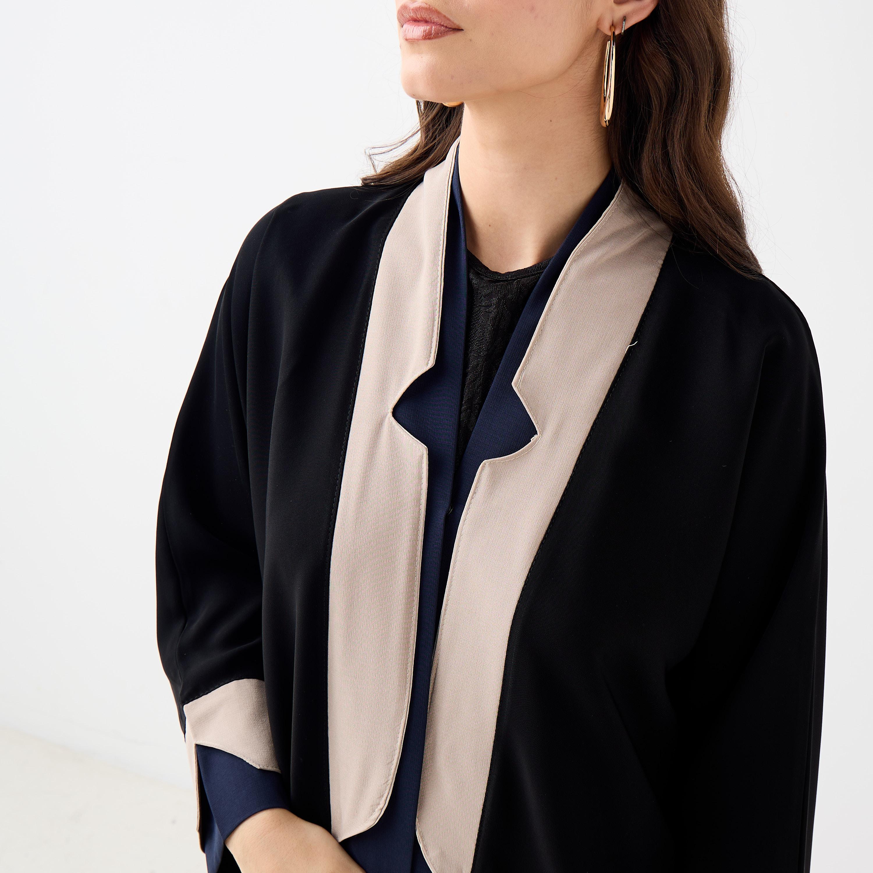 Hadiyath Al Madinah Panelled Open Front Abaya-women-arabicclothing-abayas-image-4