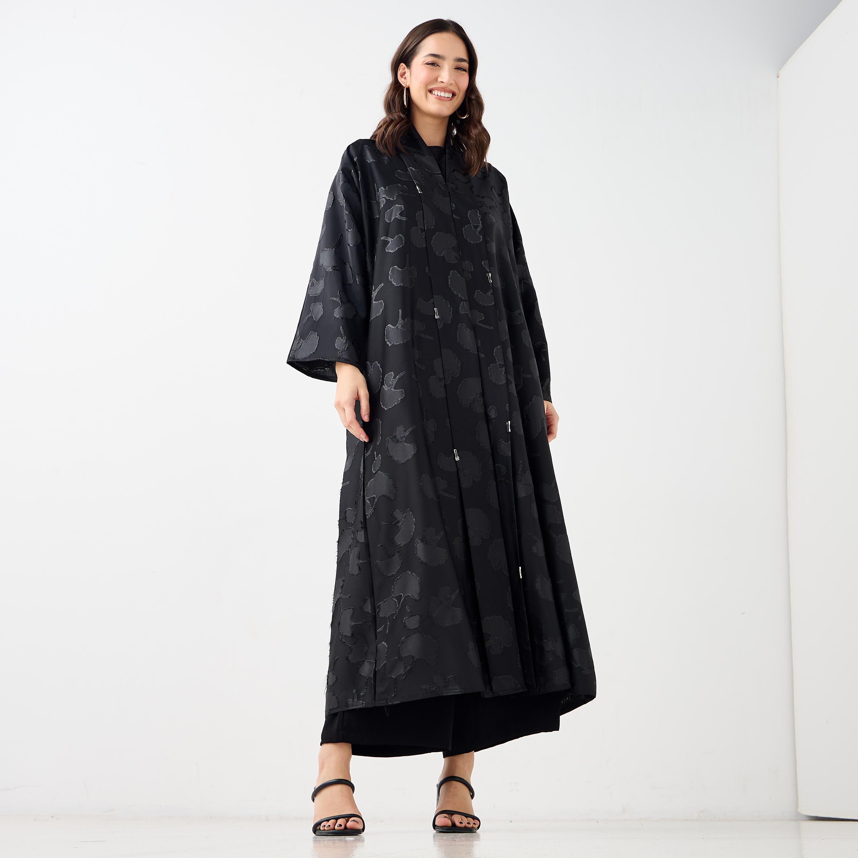 Hadiyath Al Madinah Textured Abaya-women-arabicclothing-abayas-image-1
