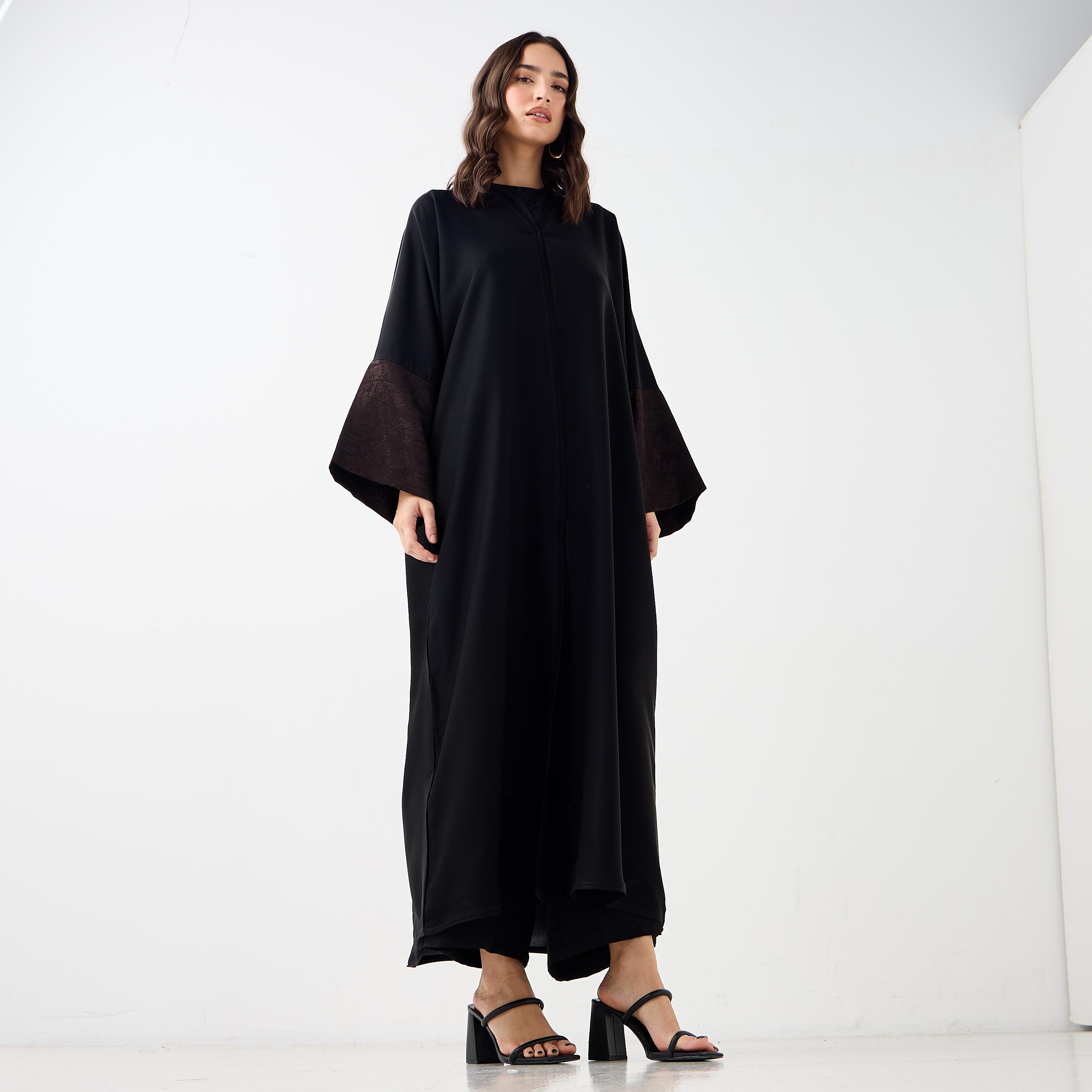 Hadiyath Al Madinah Panelled Cuff Abaya-women-arabicclothing-abayas-image-2