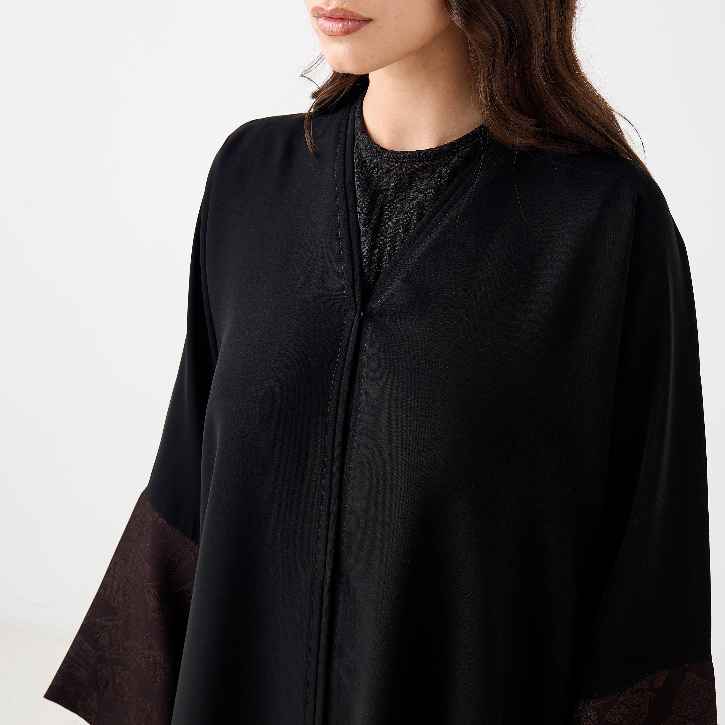 Hadiyath Al Madinah Panelled Cuff Abaya-women-arabicclothing-abayas-image-4