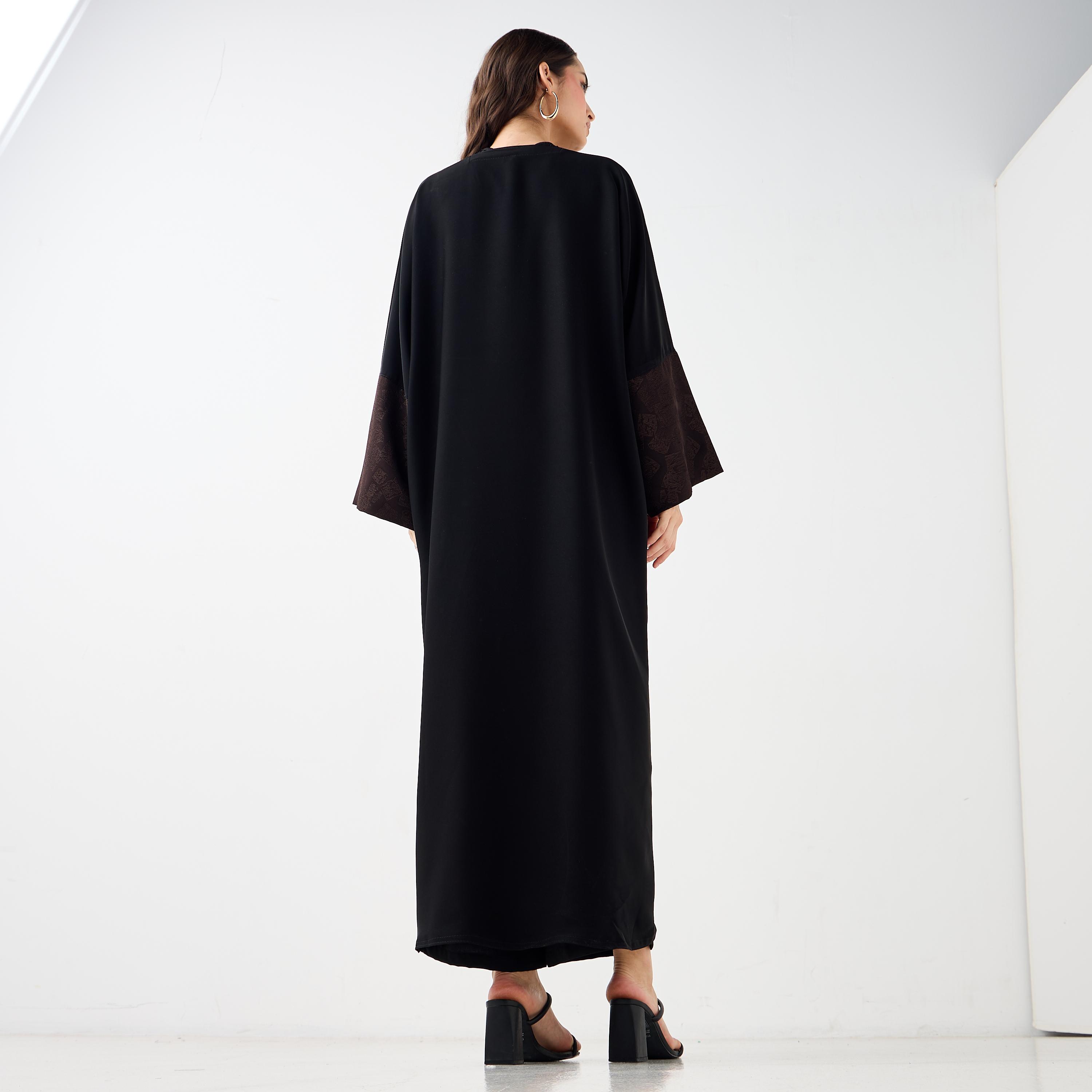 Hadiyath Al Madinah Panelled Cuff Abaya-women-arabicclothing-abayas-image-5