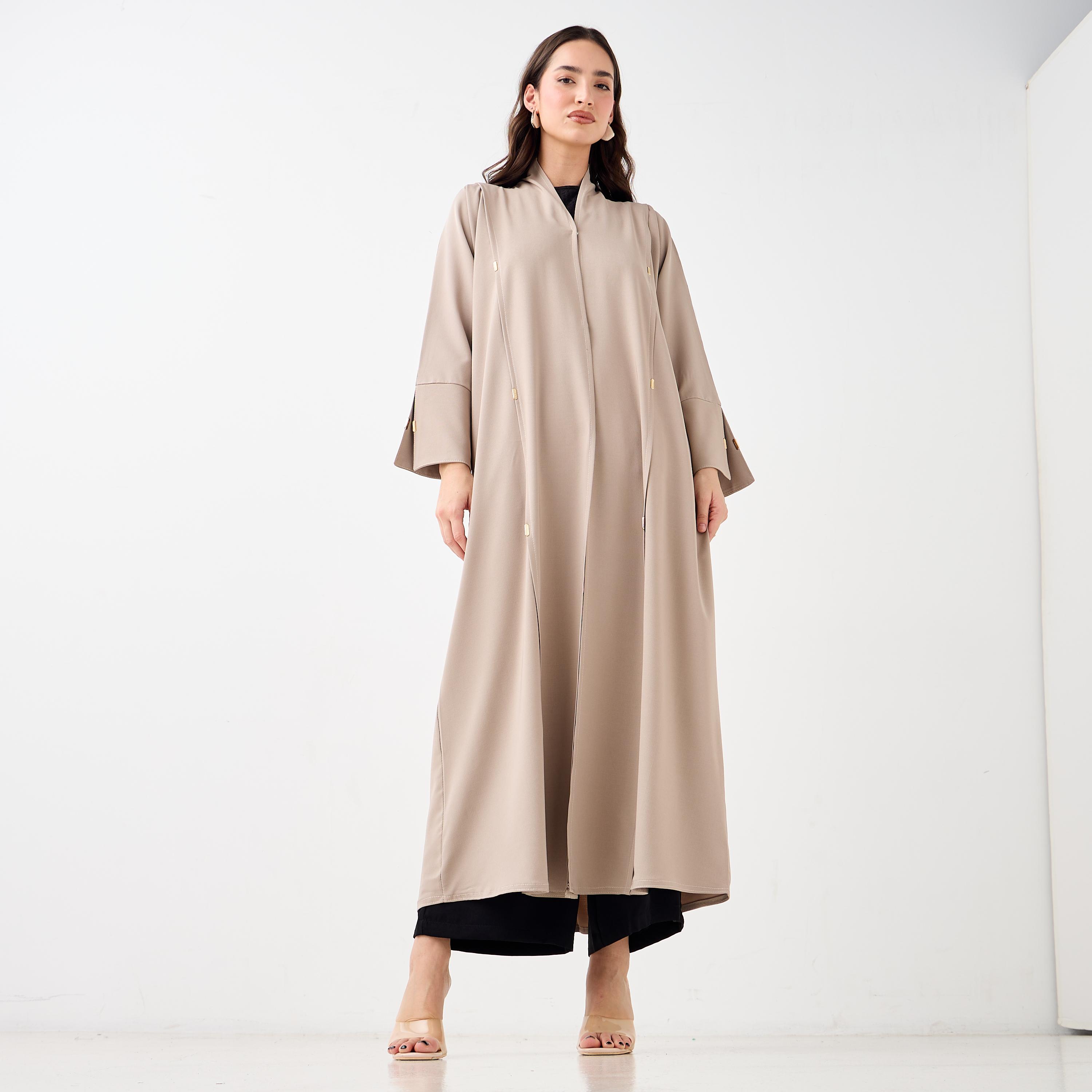 Hadiyath Al Madinah Metal Accent Abaya-women-arabicclothing-abayas-image-1