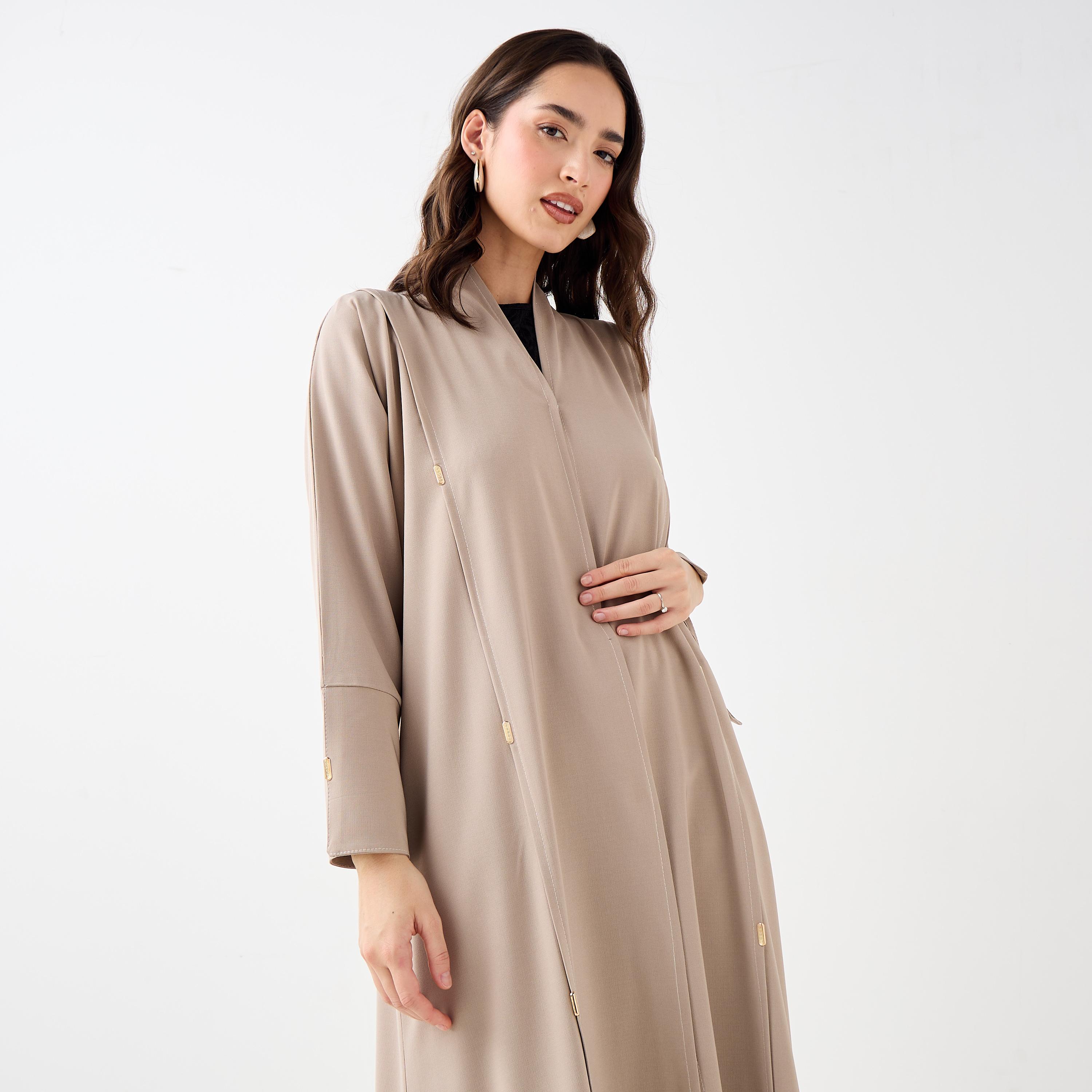 Hadiyath Al Madinah Metal Accent Abaya-women-arabicclothing-abayas-image-3