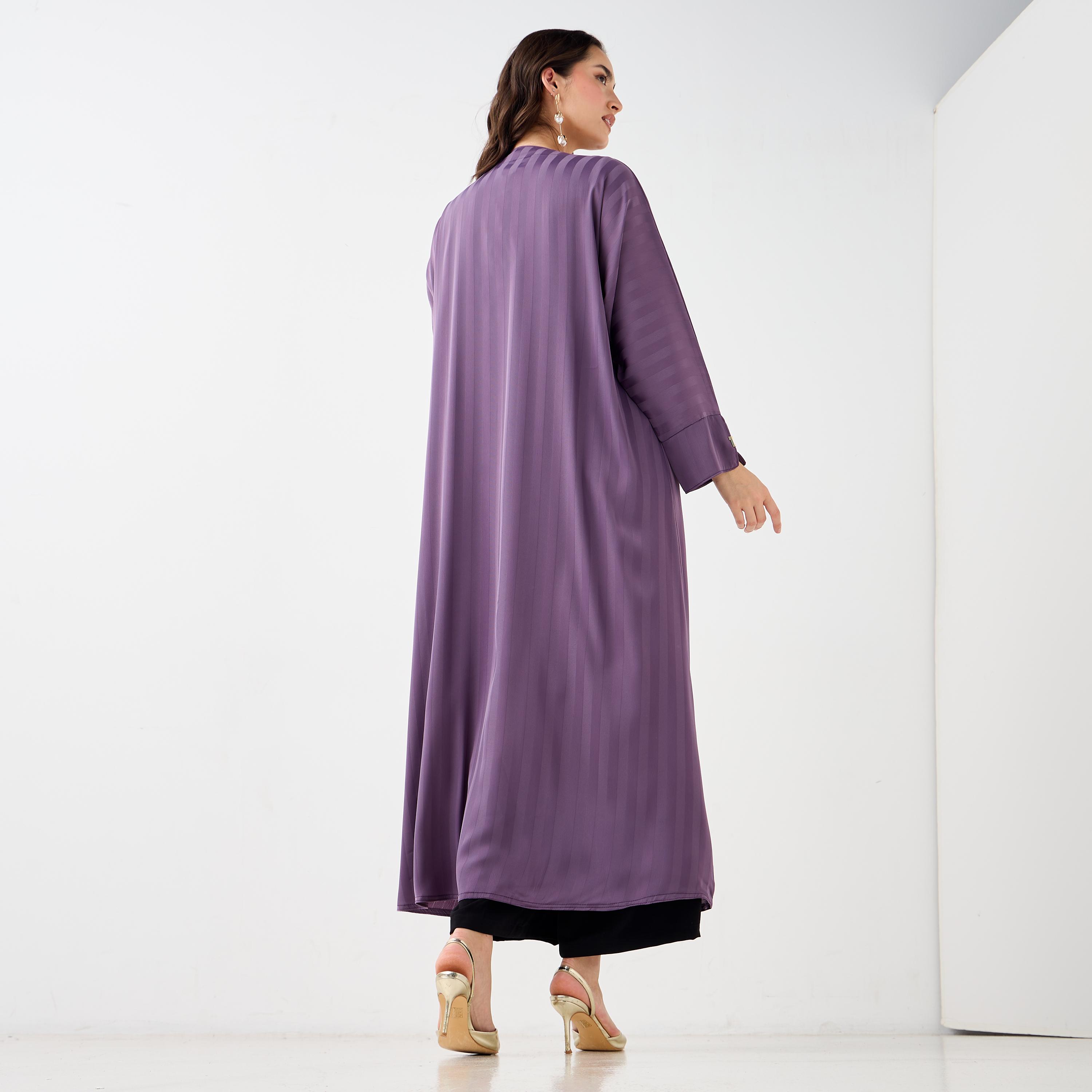 Hadiyath Al Madinah Striped Abaya-women-arabicclothing-abayas-image-6