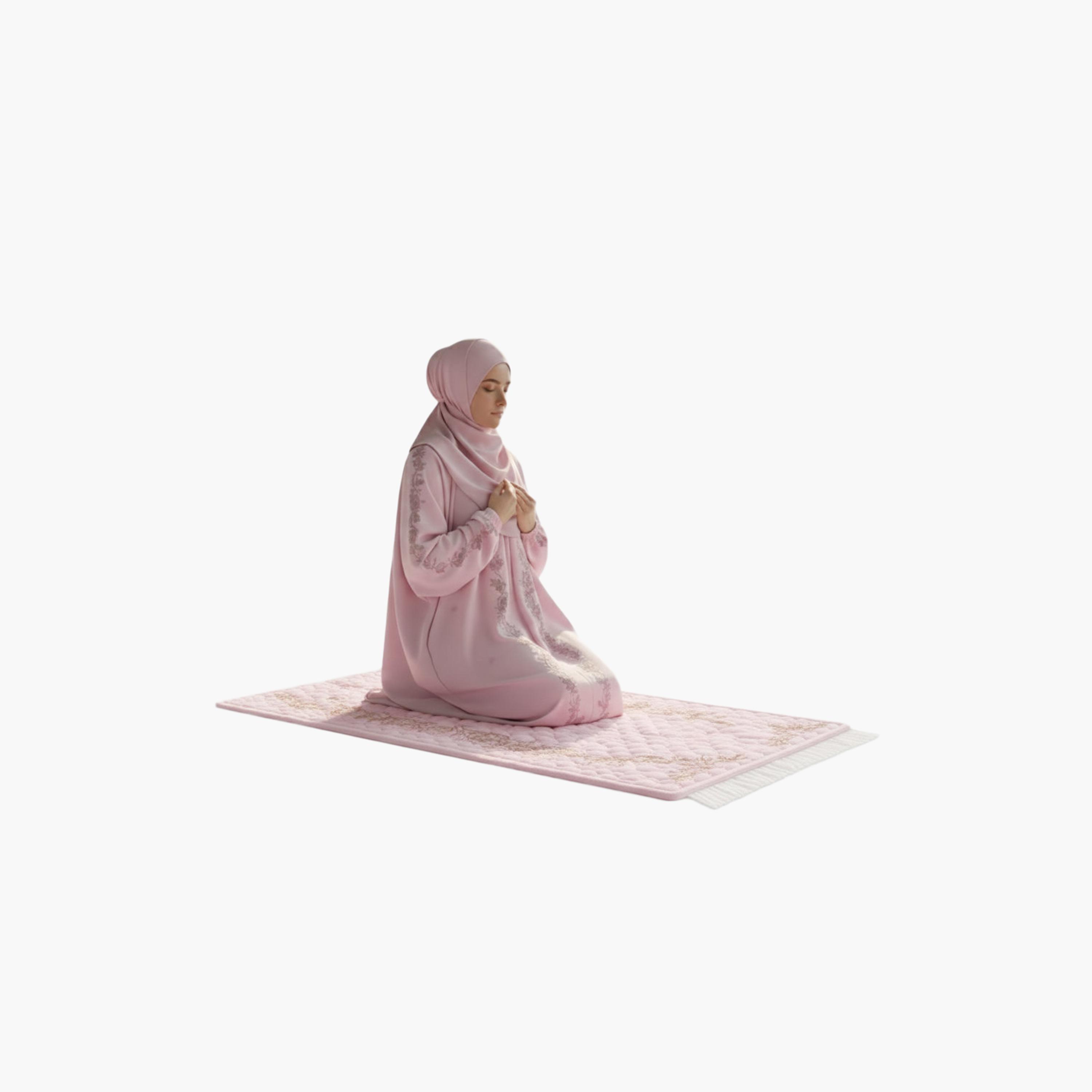 عباءة صلاة نسائية مطرزة مع حجاب وسجادة صلاة مطابقة من حديث المدينة-women-arabicclothing-prayerclothing-image-3
