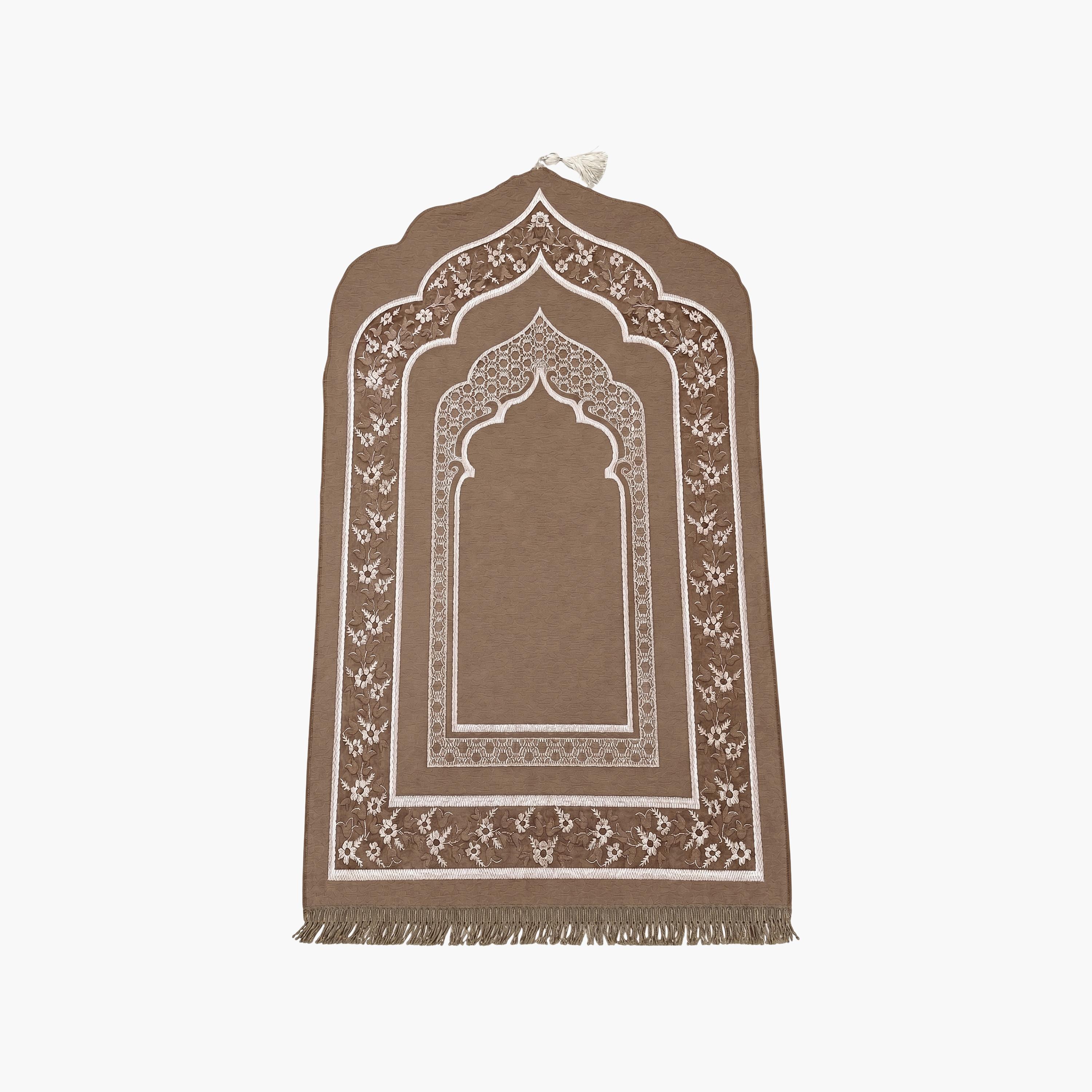 Hadiyath Al Madinah Classic Arch Prayer Mat 110cm X 70cm-household-rugsandcarpets-prayermats-image-1