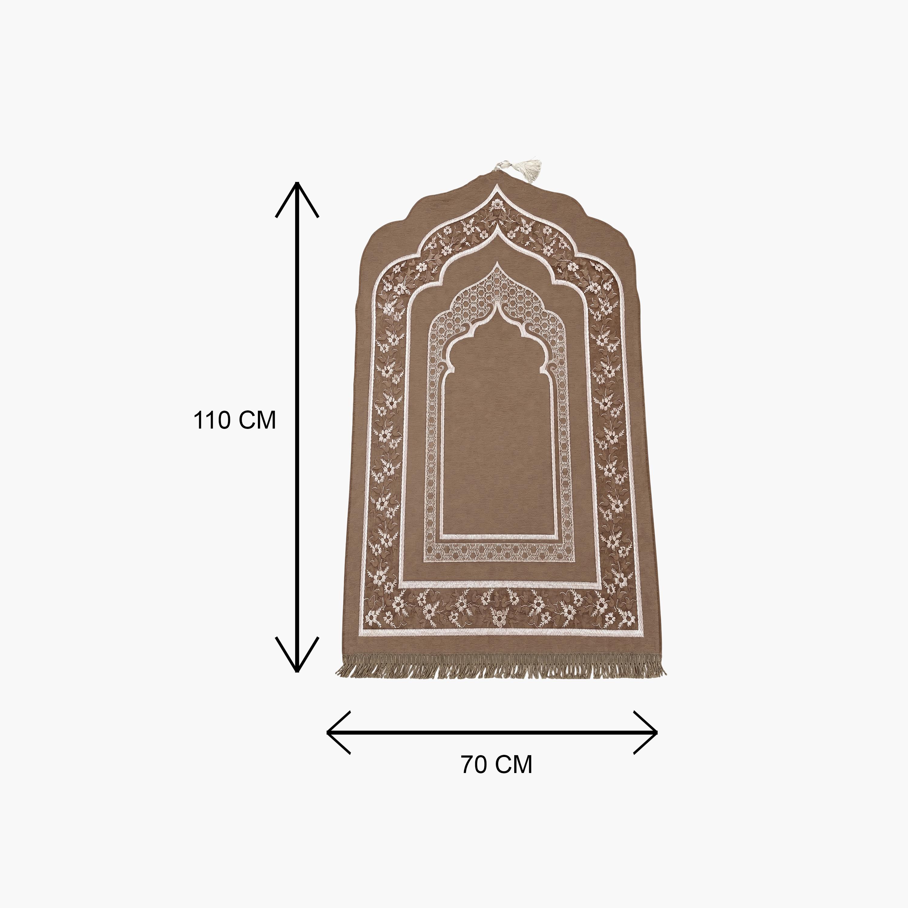 Hadiyath Al Madinah Classic Arch Prayer Mat 110cm X 70cm-household-rugsandcarpets-prayermats-image-3