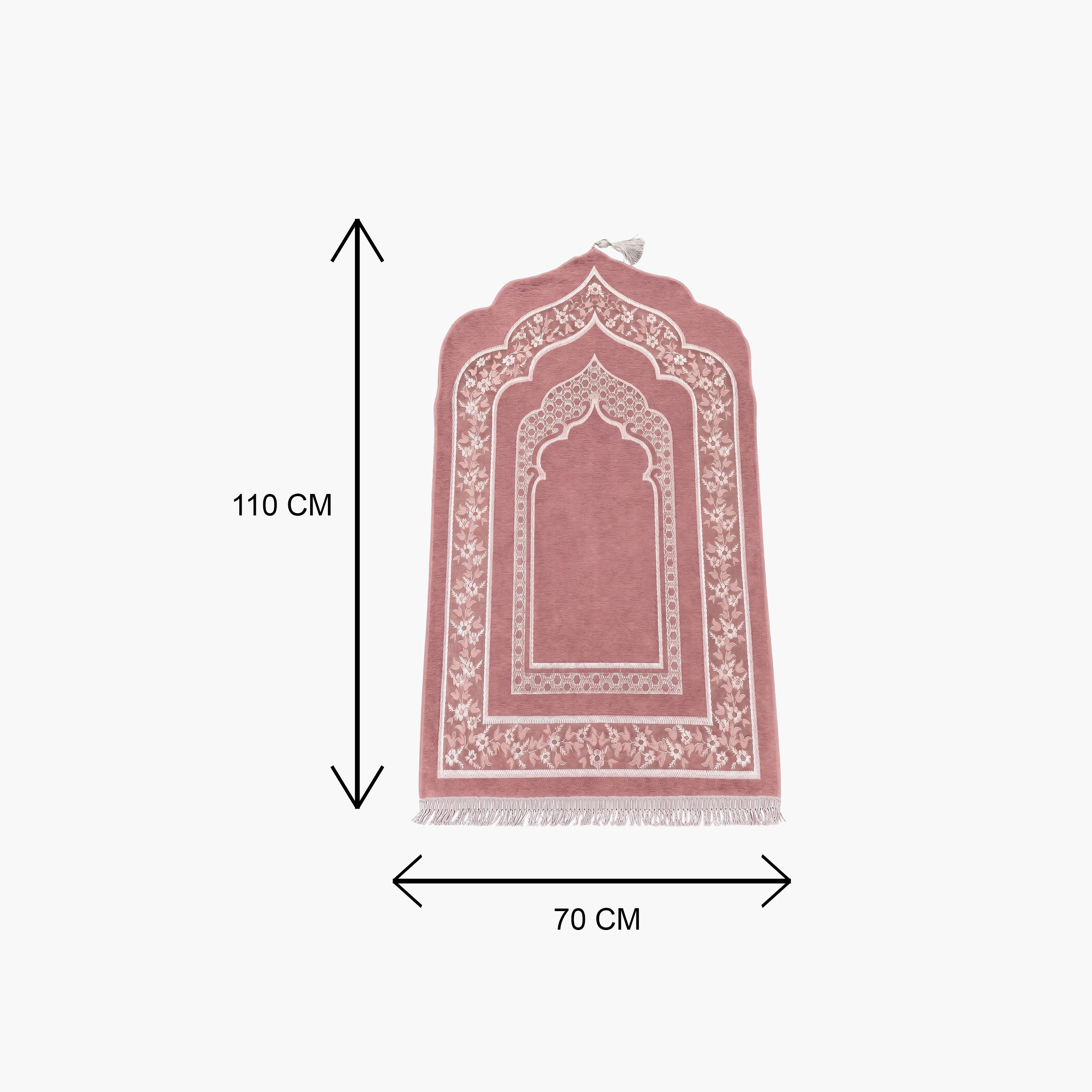 سجادة صلاة حديث المدينة بتصميم قوس كلاسيكي، 110 سم × 70 سم-household-rugsandcarpets-prayermats-image-1