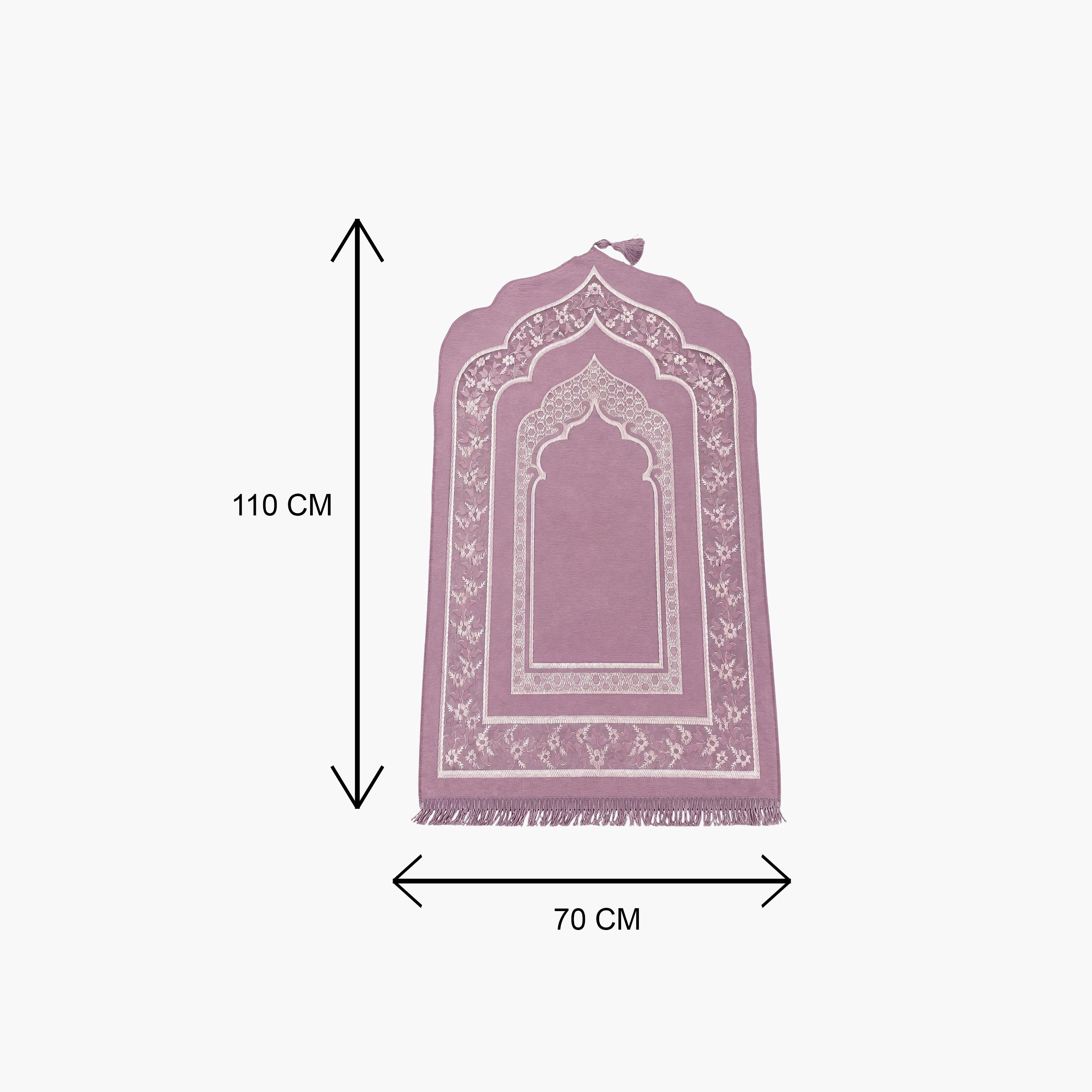 سجادة صلاة حديث المدينة بتصميم قوس كلاسيكي، 110 سم × 70 سم-household-rugsandcarpets-prayermats-image-1