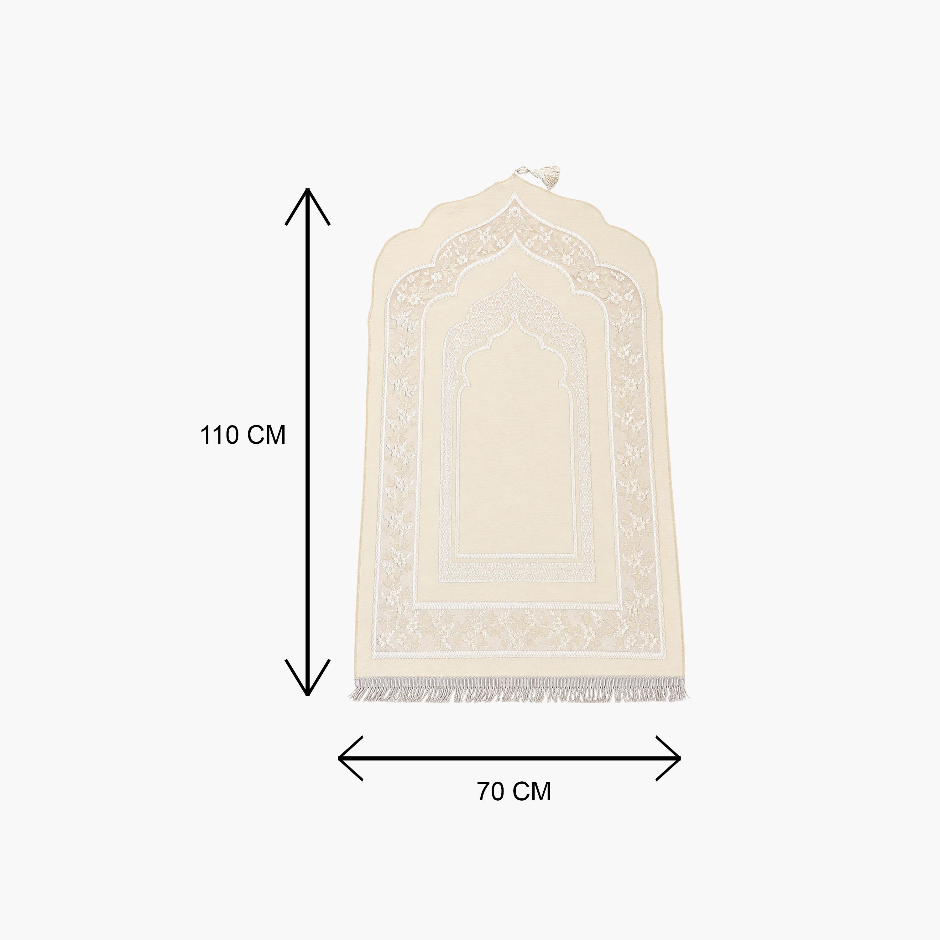 Hadiyath Al Madinah Classic Arch Prayer Mat 110cm X 70cm-household-rugsandcarpets-prayermats-image-3
