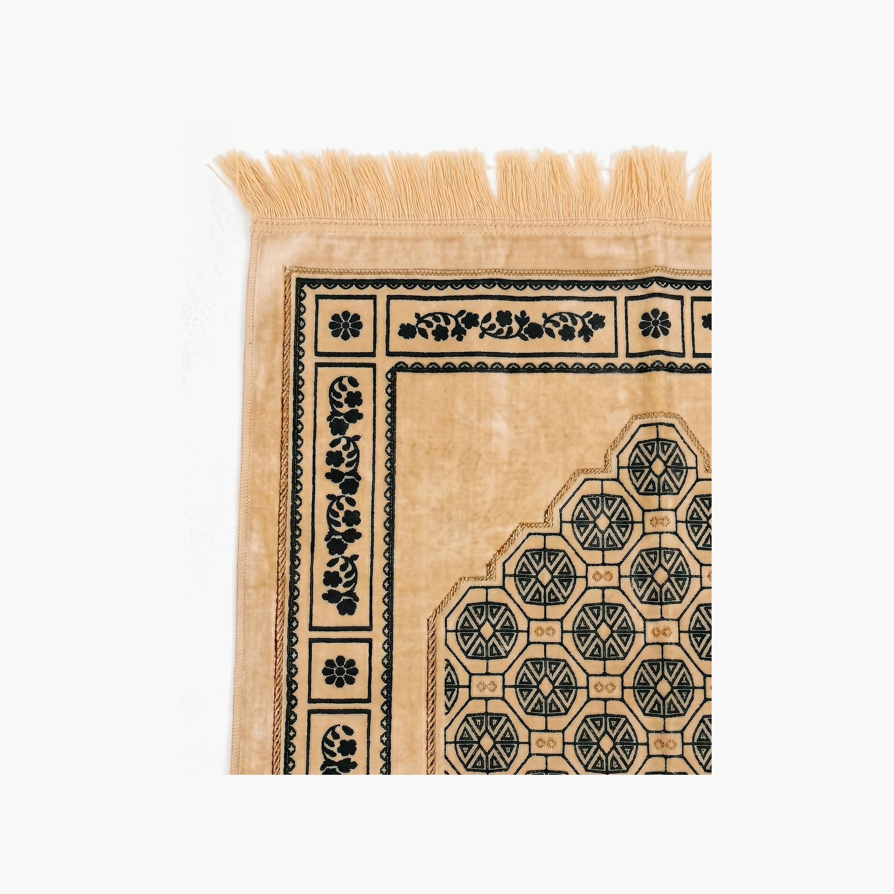 Hadiyath Al Madinah Geometric Arch Prayer Mat 110cm X 70cm-household-rugsandcarpets-prayermats-image-2