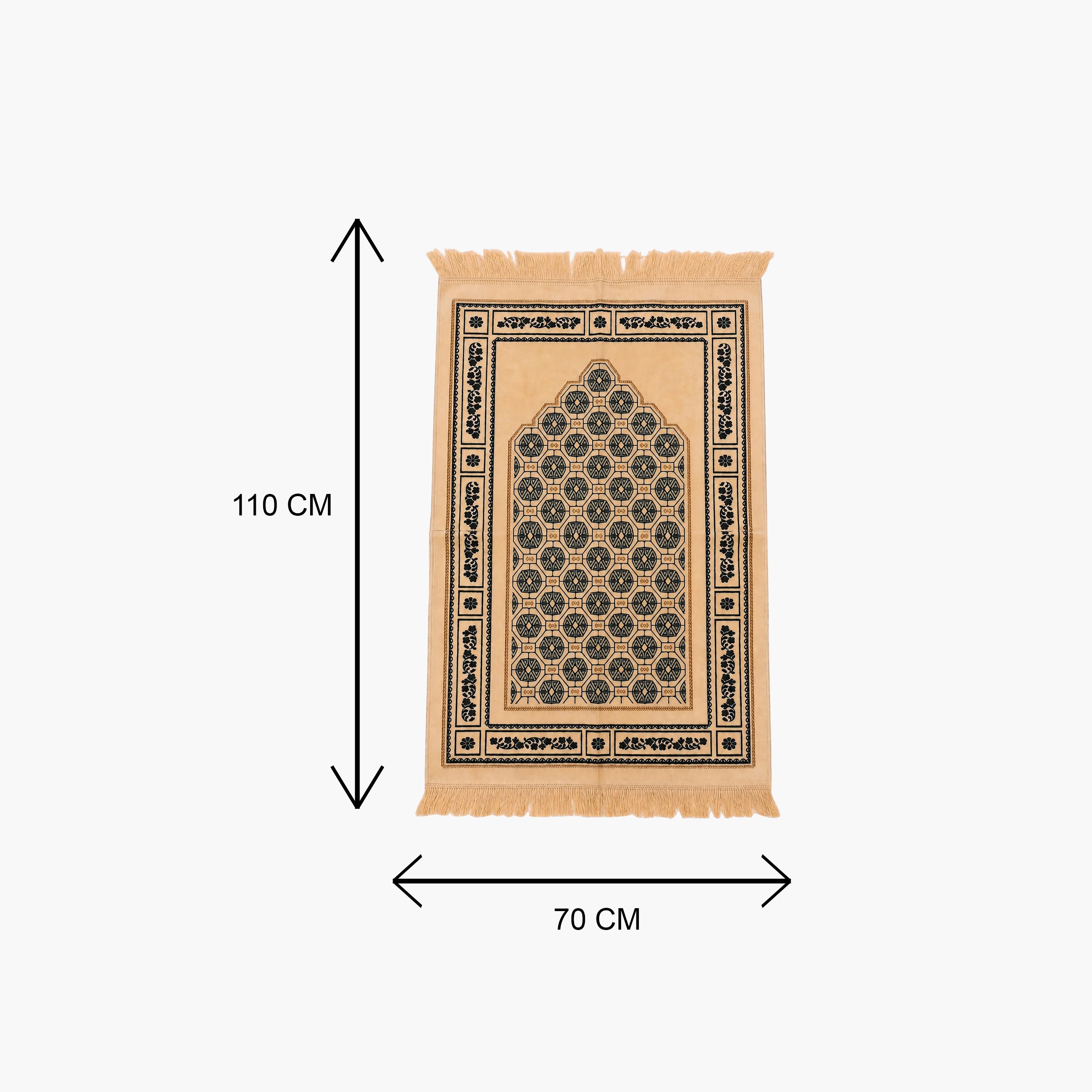Hadiyath Al Madinah Geometric Arch Prayer Mat 110cm X 70cm-household-rugsandcarpets-prayermats-image-3
