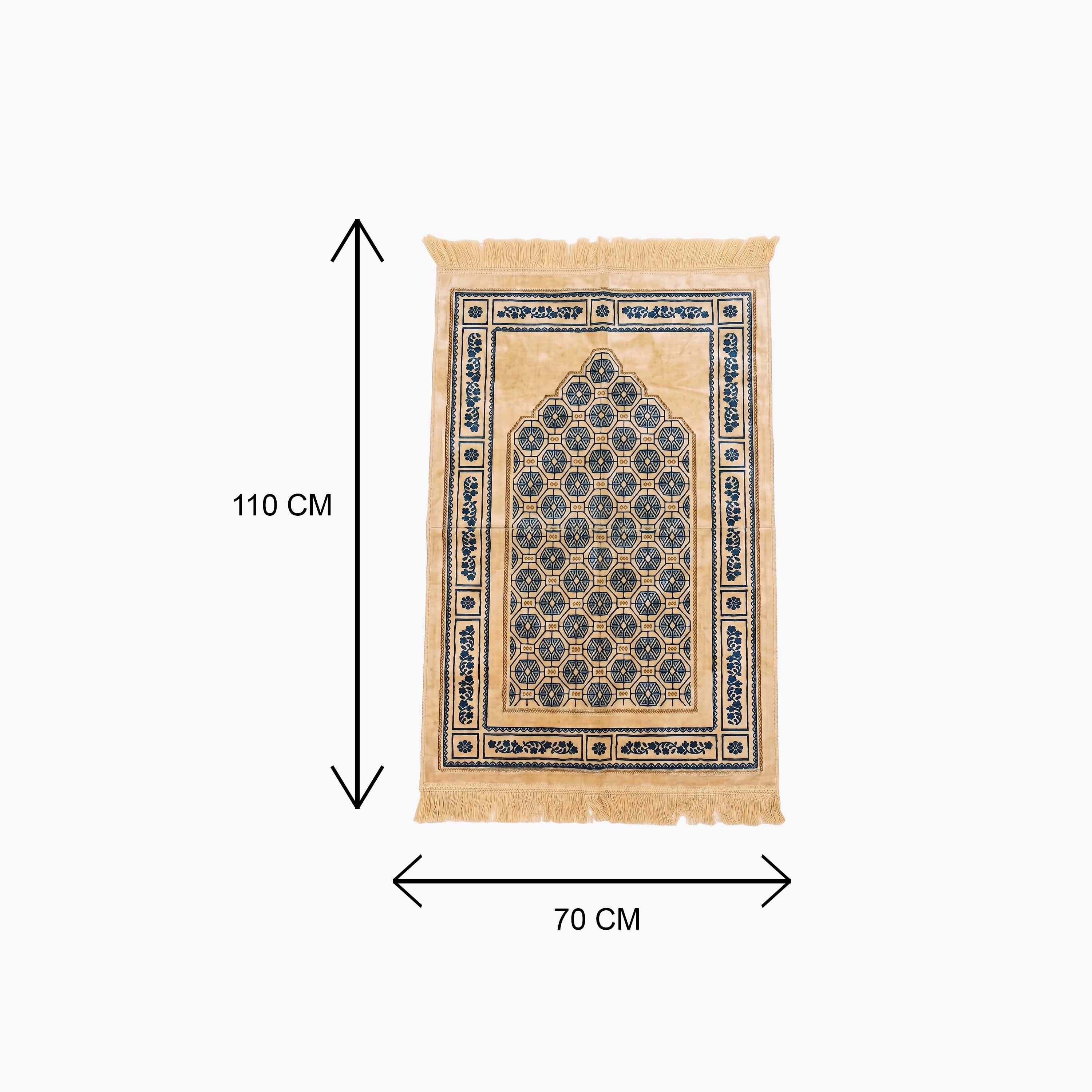 سجادة صلاة حديث المدينة بتصميم قوس ونقوش هندسية، 110 سم × 70 سم-household-rugsandcarpets-prayermats-image-1
